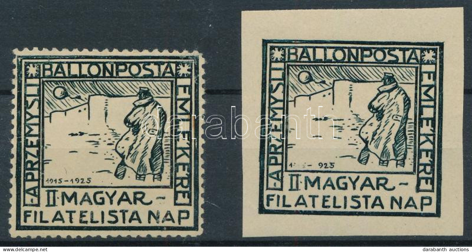 ** 1925/3Da + 3db Przemysl Ballonposta Emlékív / Souvenir Sheet - Otros & Sin Clasificación