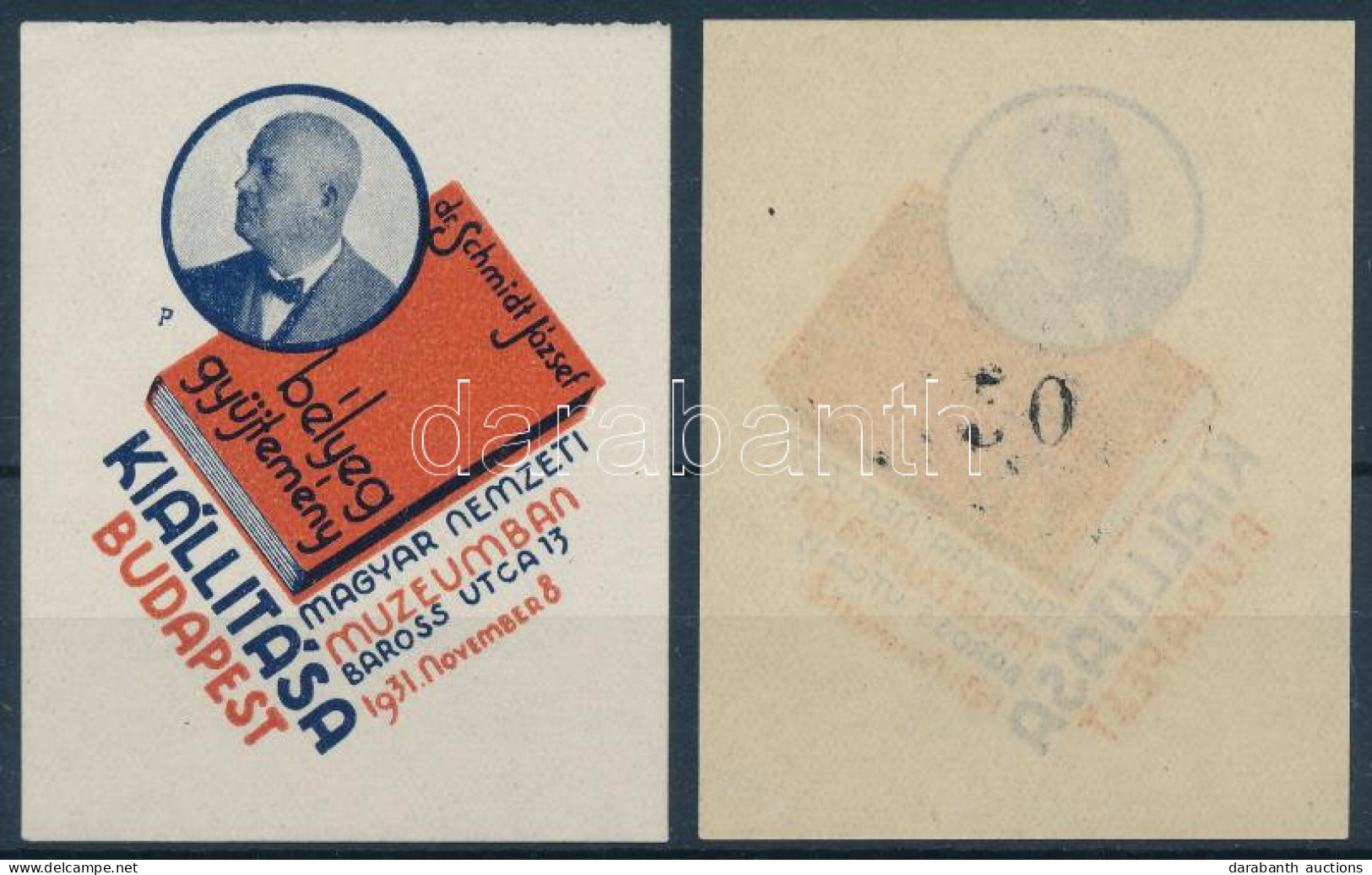 ** 1931/3a+3b Schmidt Bélyeggyűjtemény Emlékív Blokk (12.000) / Souvenir Sheet Block - Altri & Non Classificati