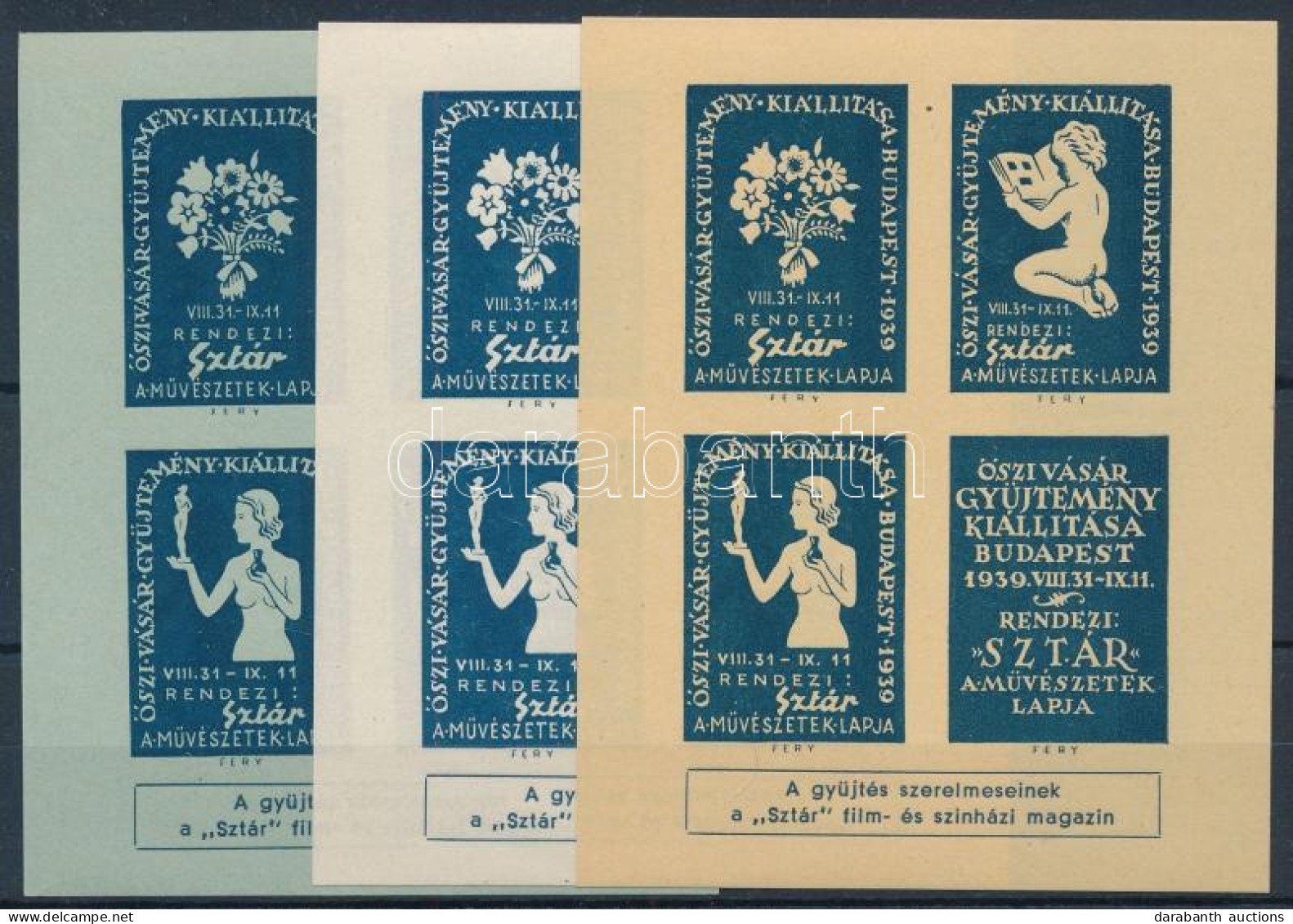 ** 1939/ 5ab + Bb + Cb Őszi Vásár Gyűjtemény Kiállítása Emlékív / Souvenir Sheet - Sonstige & Ohne Zuordnung