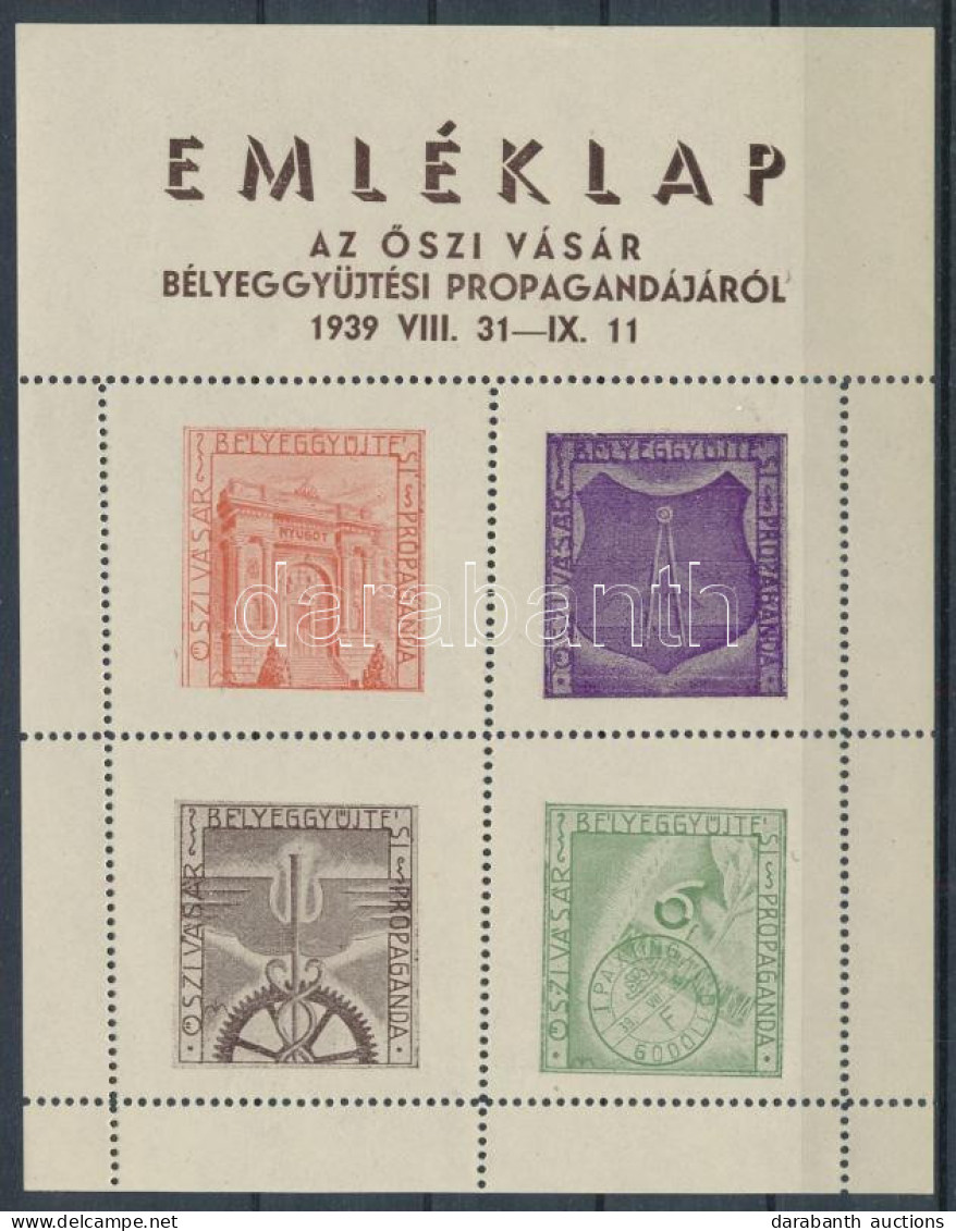 ** 1939/3a Őszi Vásár Bélyeggyűjtési Propaganda Emlékív (12.500) / Souvenir Sheet - Otros & Sin Clasificación