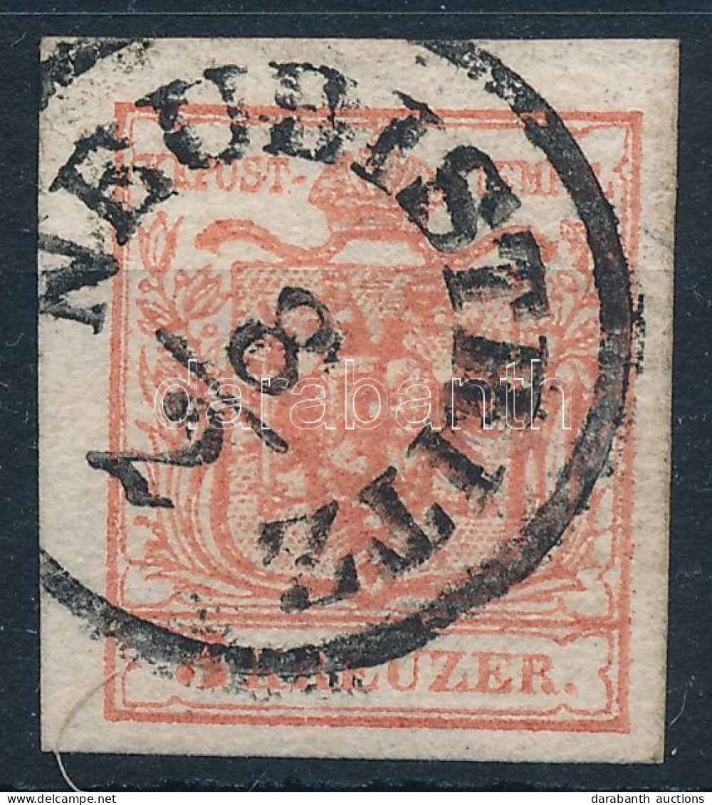 O 1850 3kr HP Téglavörös / Brick Red "NEUBISTRITZ" - Other & Unclassified