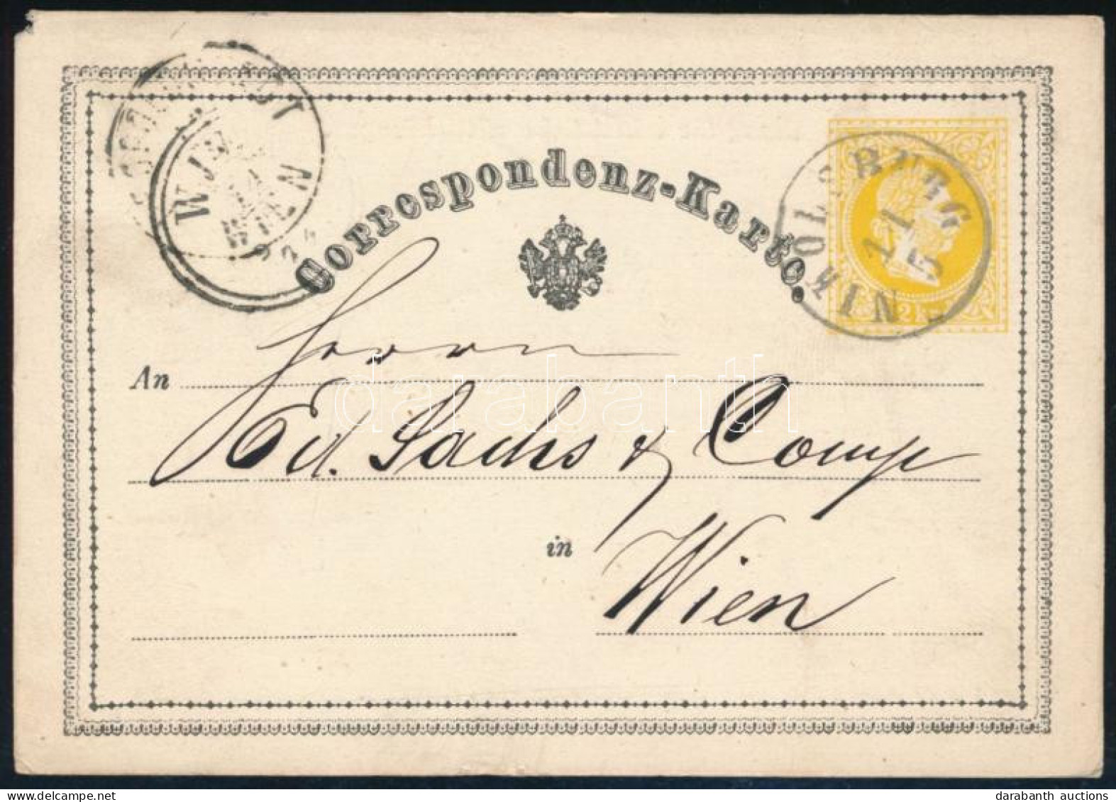 1874 2kr Díjjegyes Levelezőlap / PS-card "NIKOLSBURG" - Otros & Sin Clasificación