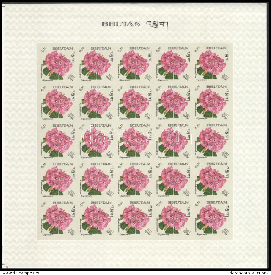 ** 1967 Virágok 5 Nu Teljes Vágott ívben ívszéli Nyomdajelzésekkel / Complete Imperforate Sheet With Margin Prints Mi 13 - Altri & Non Classificati