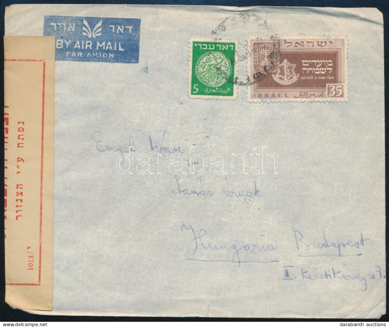 1949 Cenzúrázott Légi Levél Budapetre / Censored Airmail Cover To Hungary - Sonstige & Ohne Zuordnung