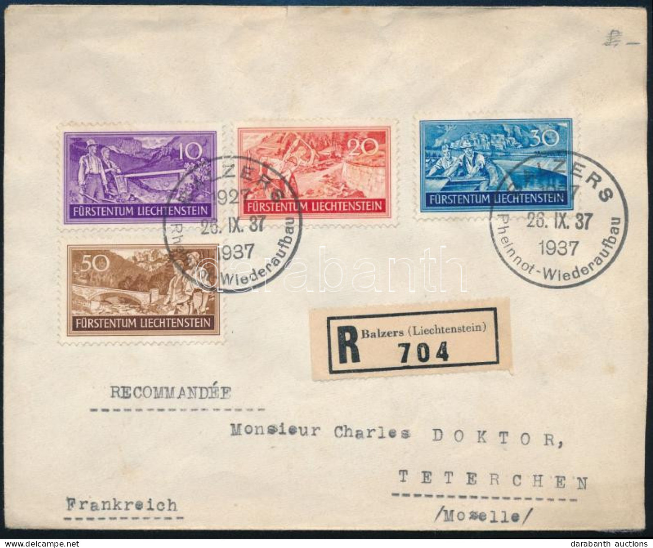 1937 Ajánlott Levél Franciaországba / Registered Cover To France - Sonstige & Ohne Zuordnung