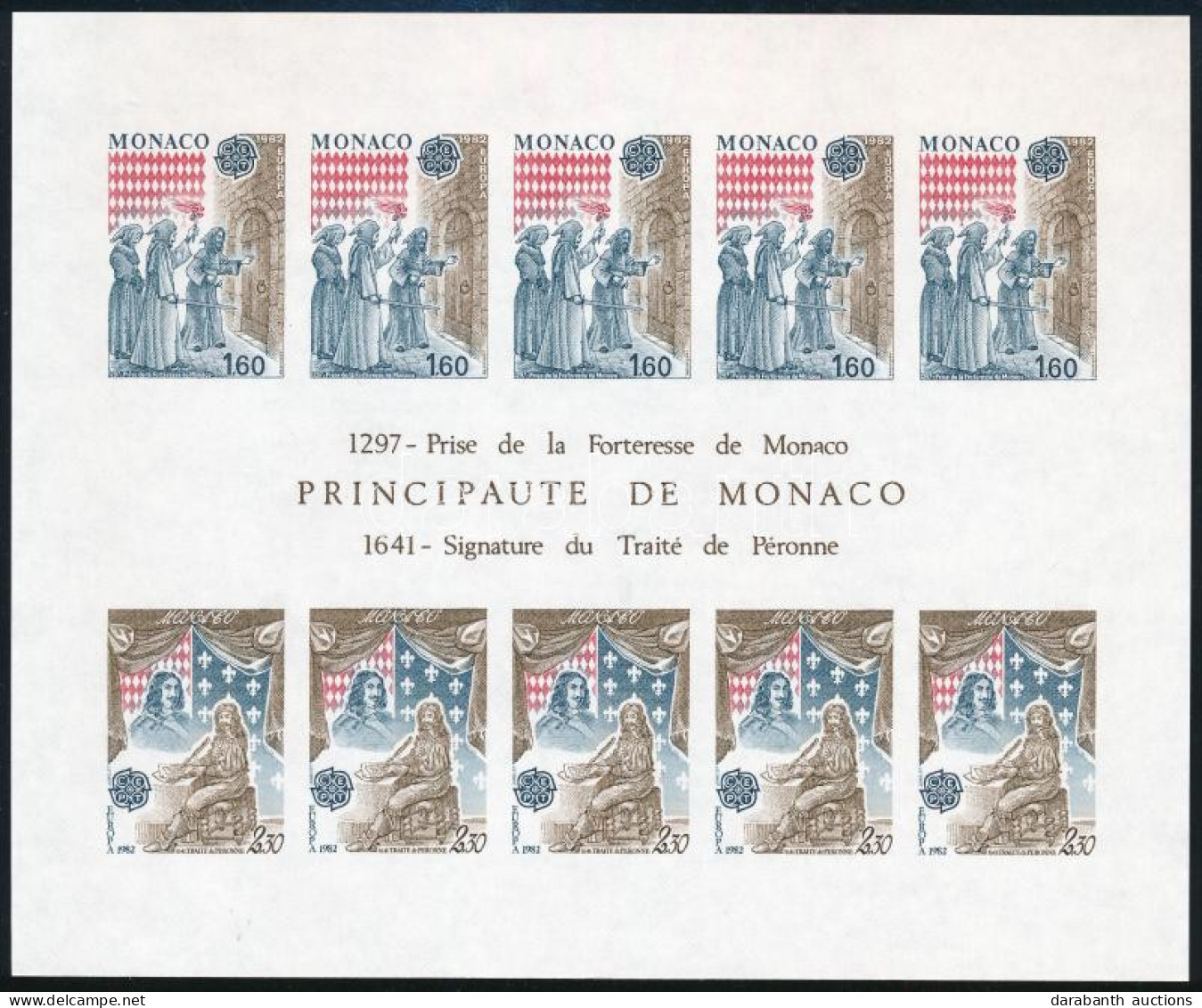 ** 1982 Történelmi Események Vágott Kisív / Imperforate Mini Sheet Mi 1526-1527 (Yvert EUR 350.-) - Autres & Non Classés