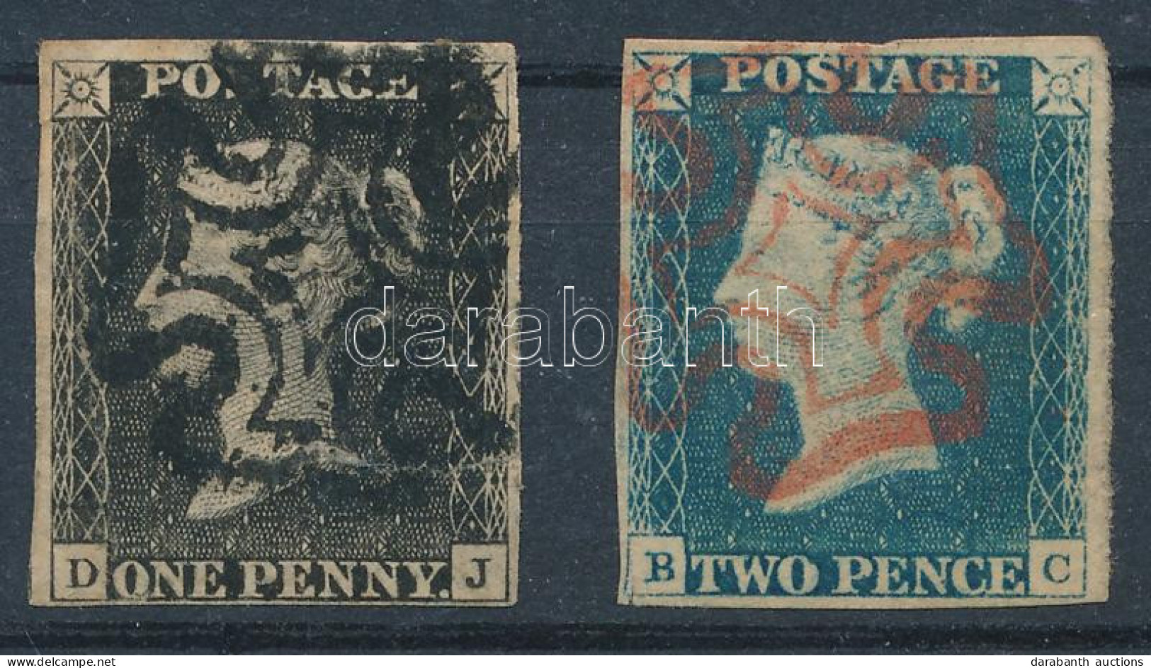 O Nagy-Britannia 1840 Mi 1-2 (min Mi EUR 750,-) - Sonstige & Ohne Zuordnung