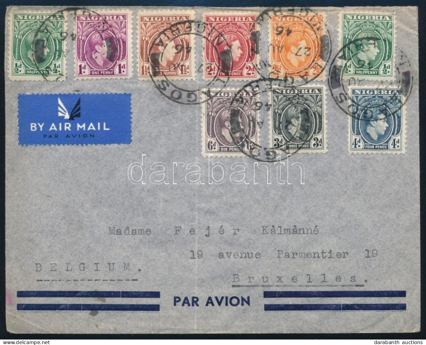 1946 Légi Levél Belgiumba / Airmail Cover To Belgium - Other & Unclassified