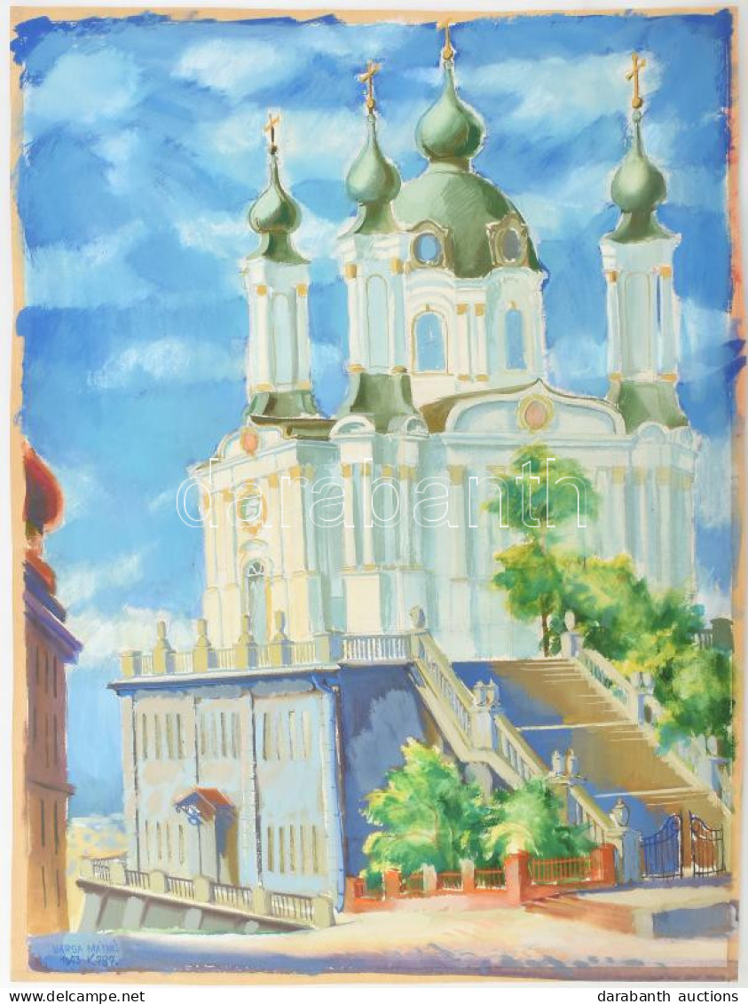 Varga Mátyás (1910-2002): Kolozsvár, 1943. Tempera, Papír, Jelezve Balra Lent, 62x46,5 Cm / Mátyás Varga (1910-2002): Cl - Autres & Non Classés