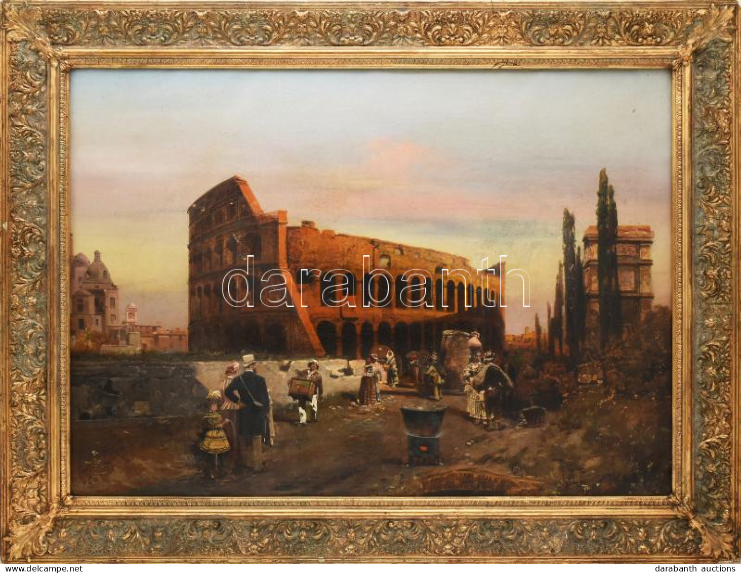 Robert Kronabetter Alott (1850 - 1910): A Római Colosseum. Olaj, Vászon. Jelzett. Restaurált, Apró Felületi Sérülésekkel - Altri & Non Classificati