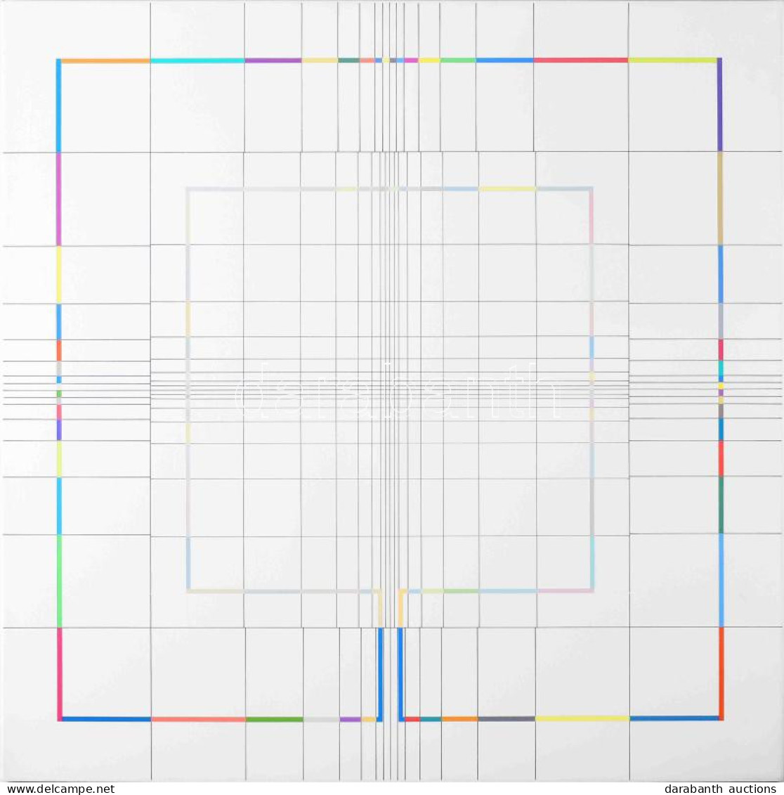 Ottó László (1966-): Yantra-ipsum (2), 2014. Akril, Vászon, Jelzett A Hátoldalán. 75×75 Cm / Acrylic On Canvas, Signed O - Other & Unclassified