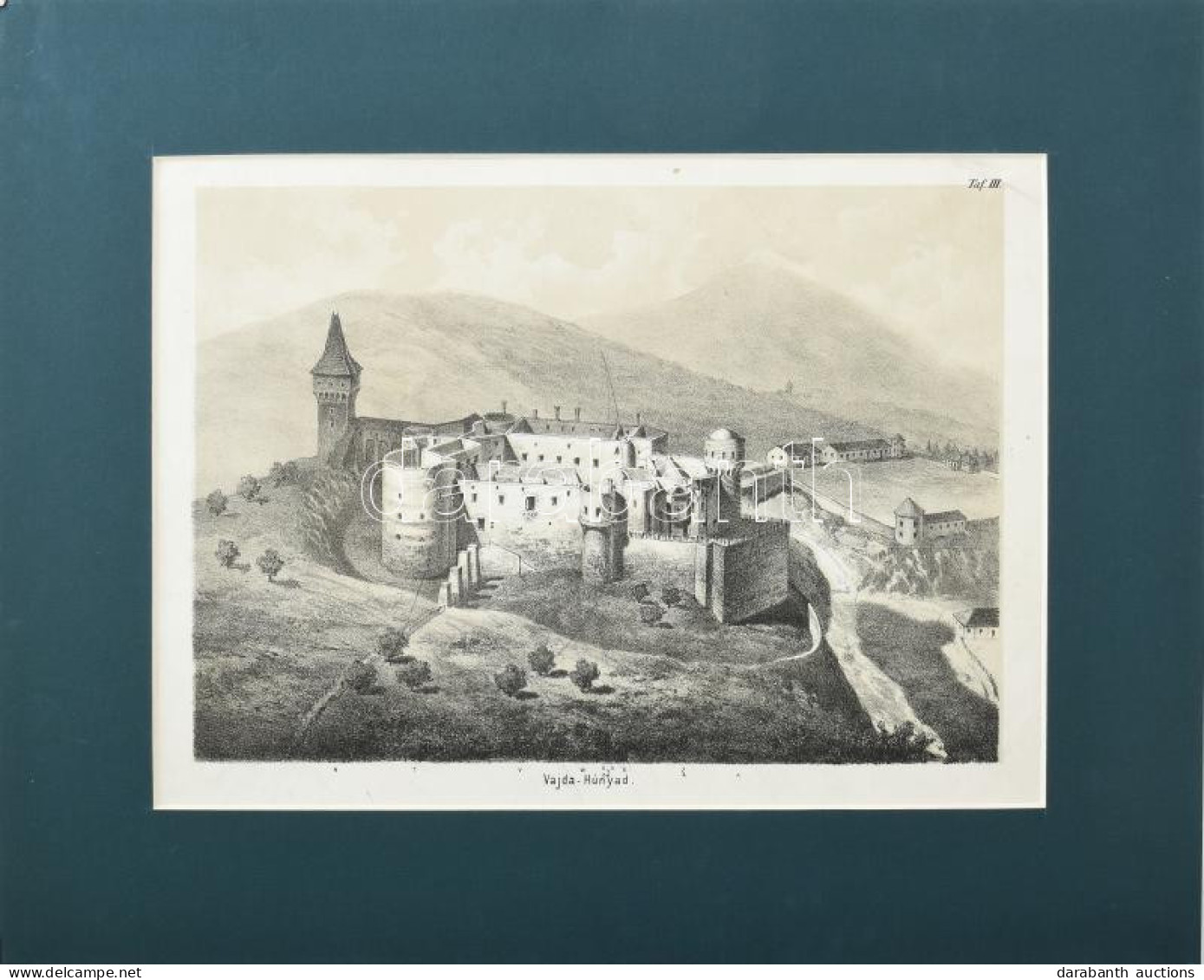 Cca 1850 Vajda-hunyad Vára, Erdély (Vajdahunyad). Litográfia, Papír, Reiffenstein és Rosch, Bécs. 18×25 Cm. Paszpartuban - Gravados