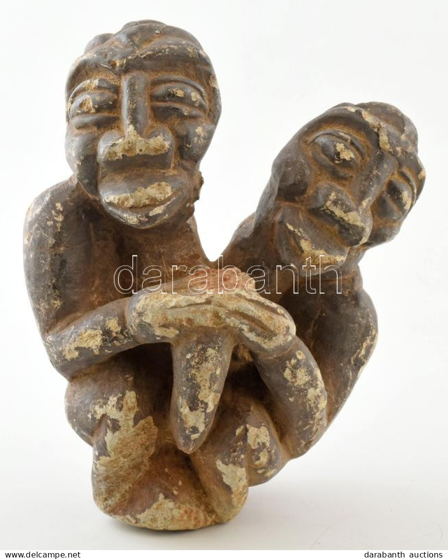 Kissi Kőfaragás. Kétalakos Sírfigura, Korának Megfelelő állapotban, Guinea, 16-19. Század ?. M: 28,5 Cm.  A Nyugat-afrik - Sonstige & Ohne Zuordnung