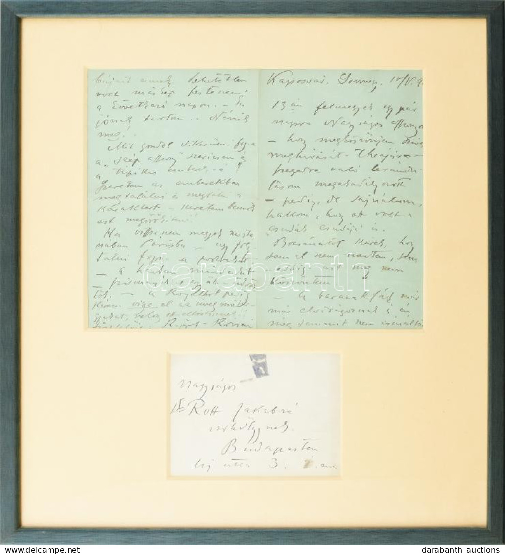 1901 Kaposvár, Rippl-Rónai József (1861-1927) Festő- és Grafikusművész Saját Kézzel írt Levele, Saját Kezű Aláírásával D - Zonder Classificatie