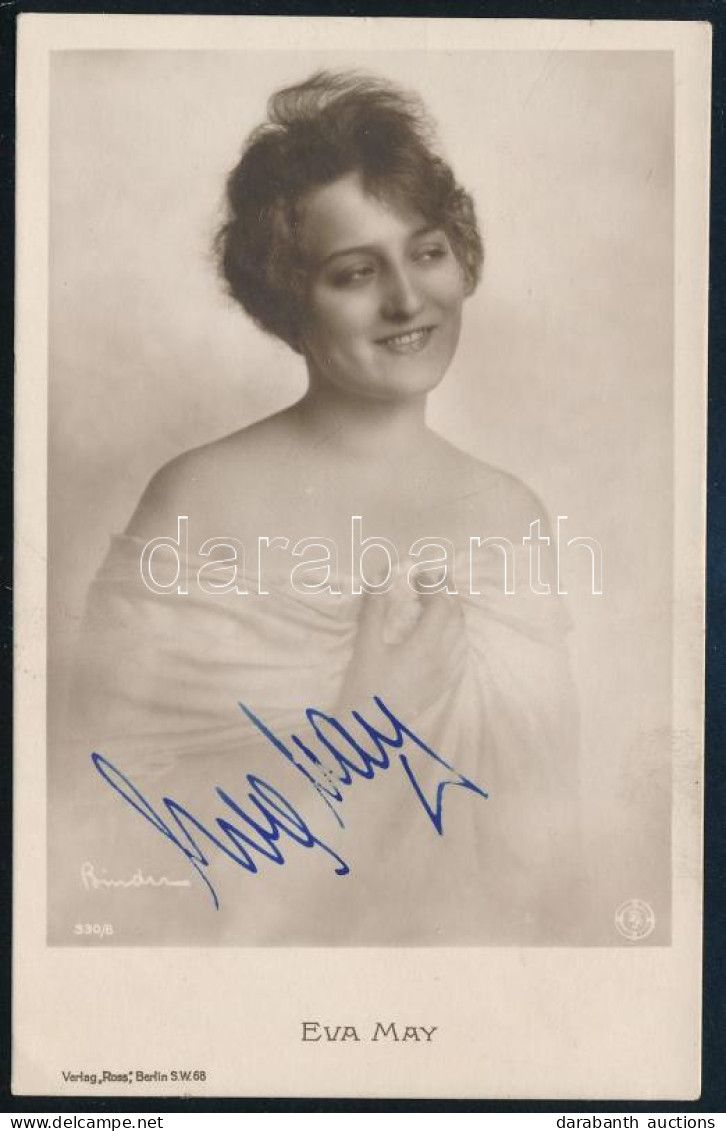 Cca 1920-24 Eva May (1902-1924) Osztrák Színésznő Aláírt Fotólapja / Autograph Signed Photocard - Autres & Non Classés