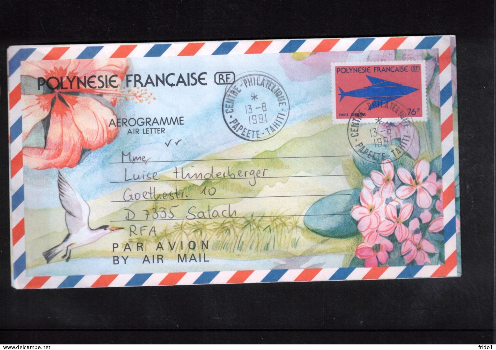 French Polynesia 1991 Interesting Aerogramme - Briefe U. Dokumente