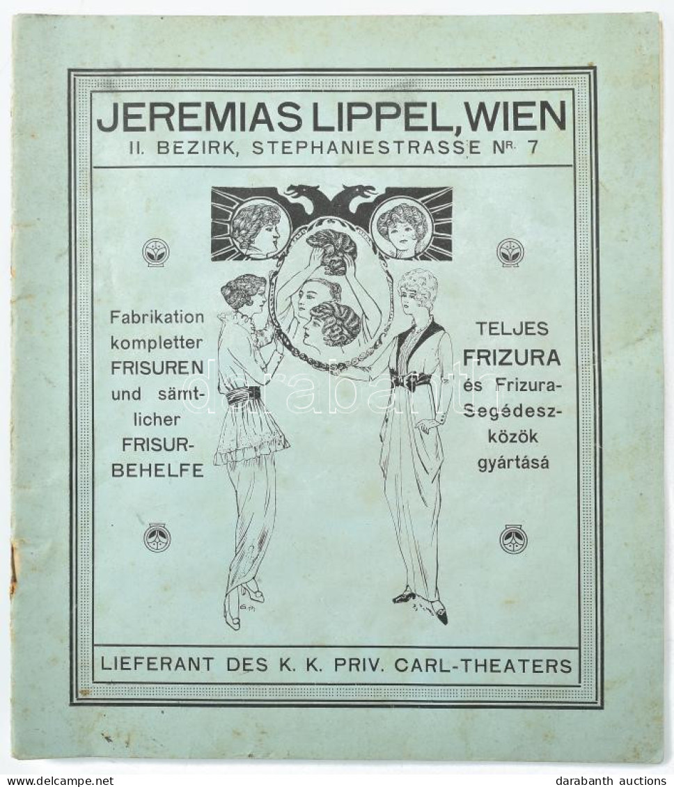 Cca 1900-1910 Jeremias Lippel, Wien Paróka Katalógusa, Gazdagon Illusztrált, Német és Magyar Nyelven, Szecessziós Borító - Pubblicitari