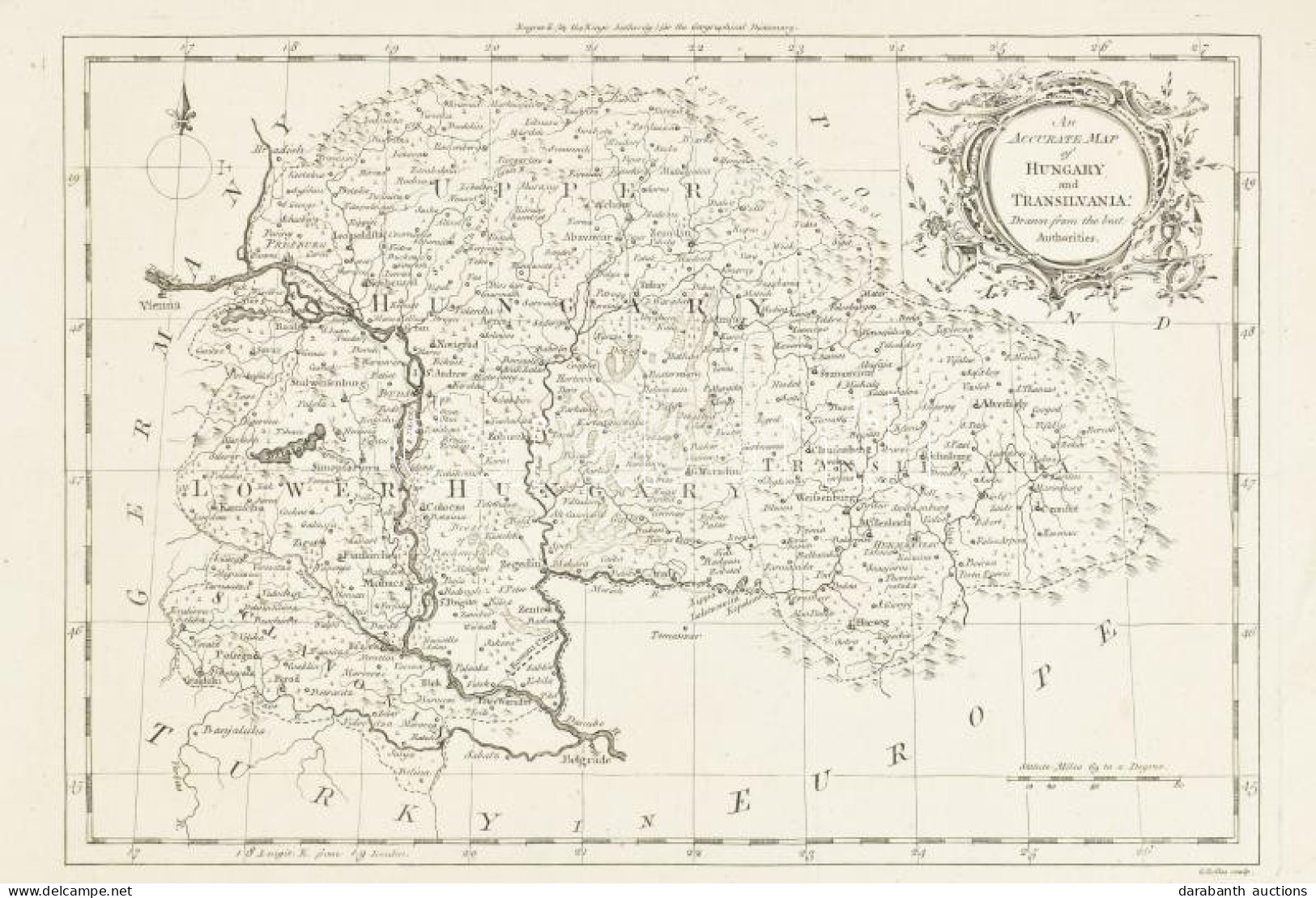 An Accurate Map Of Hungary And Transilvania - Drawn From The Best Authorities. (Magyarország és Erdély Térképe) Rézmetsz - Andere & Zonder Classificatie