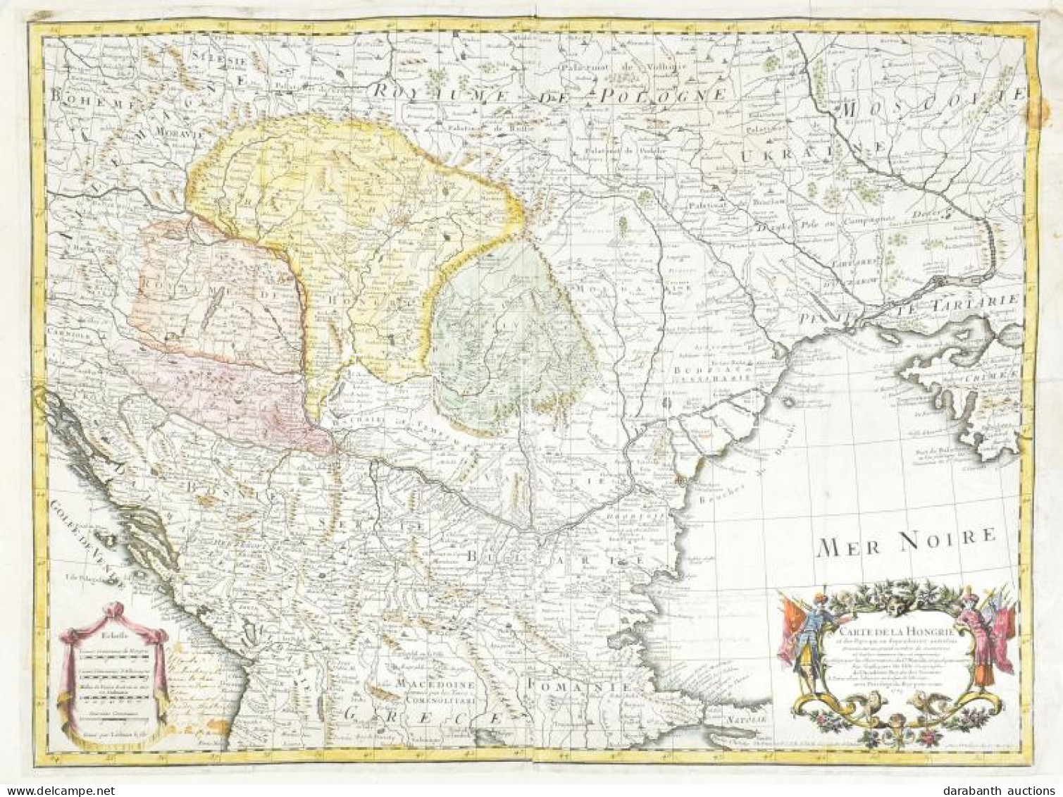 Carte De La Hongrie Et Des Pays Qui En Dependoient Autrefois. 1745. Rézmetszet. Magyarország és Erdély, Valamint A Körny - Andere & Zonder Classificatie