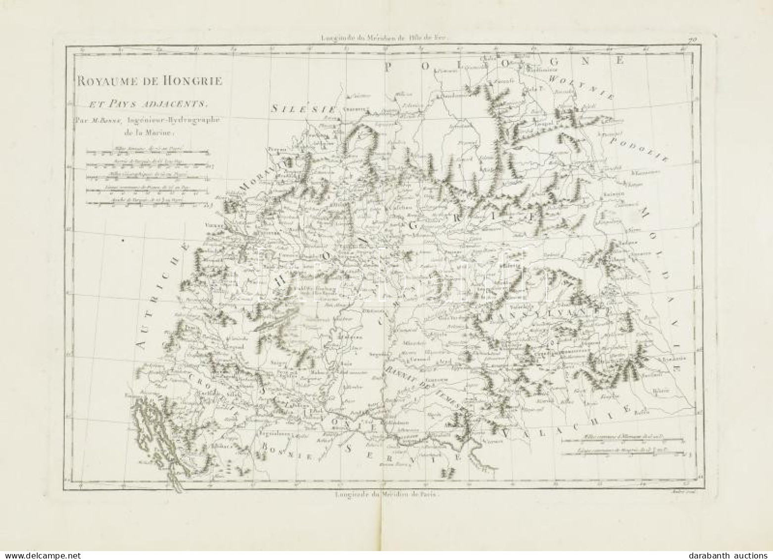 Royaume De Hongrie Et Pays Adjacents - Magyrország és A Kapcsolódó Területek Térképe. Rigobert Bonne: Atlas Encyclopediq - Other & Unclassified