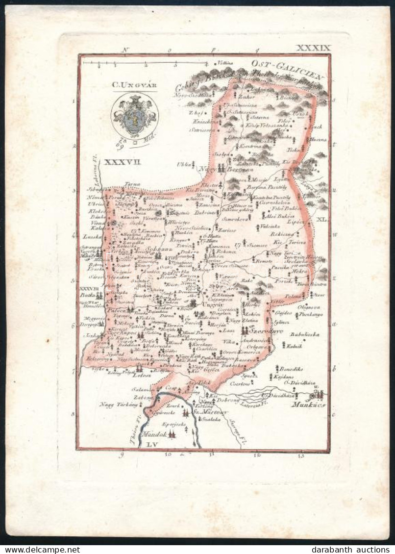 1804 Czetter Sámuel (1765-1829 K.): Ung Vármegye Térképe. C[omitatus] Ungvar In: [Korabinszky János Mátyás]: Korabinsky, - Sonstige & Ohne Zuordnung