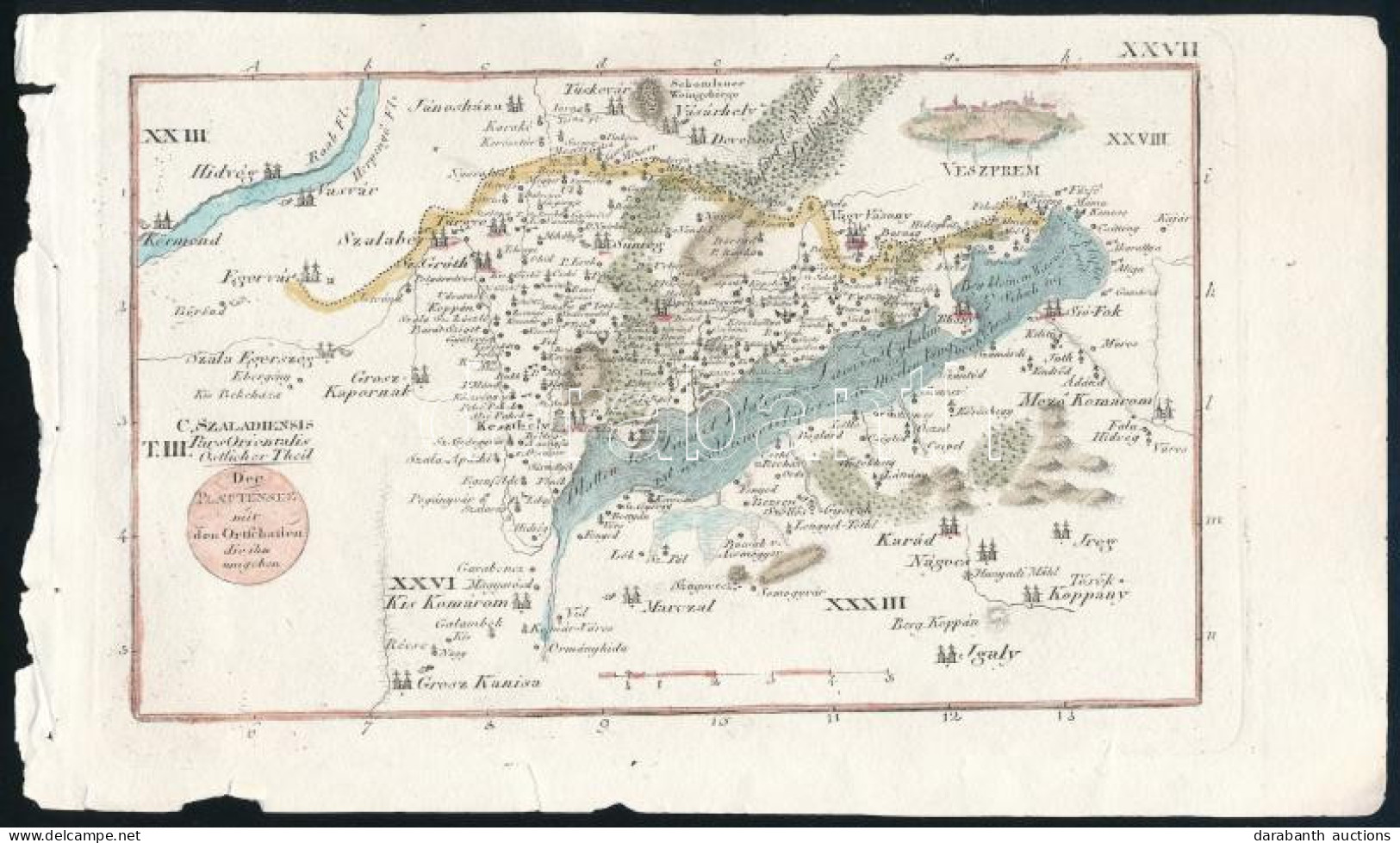 1804 Czetter Sámuel (1765-1829 K.): Zala Vármegye Térképe A Balatonnal. C[omitatus] Szaladiensis In: [Korabinszky János  - Autres & Non Classés