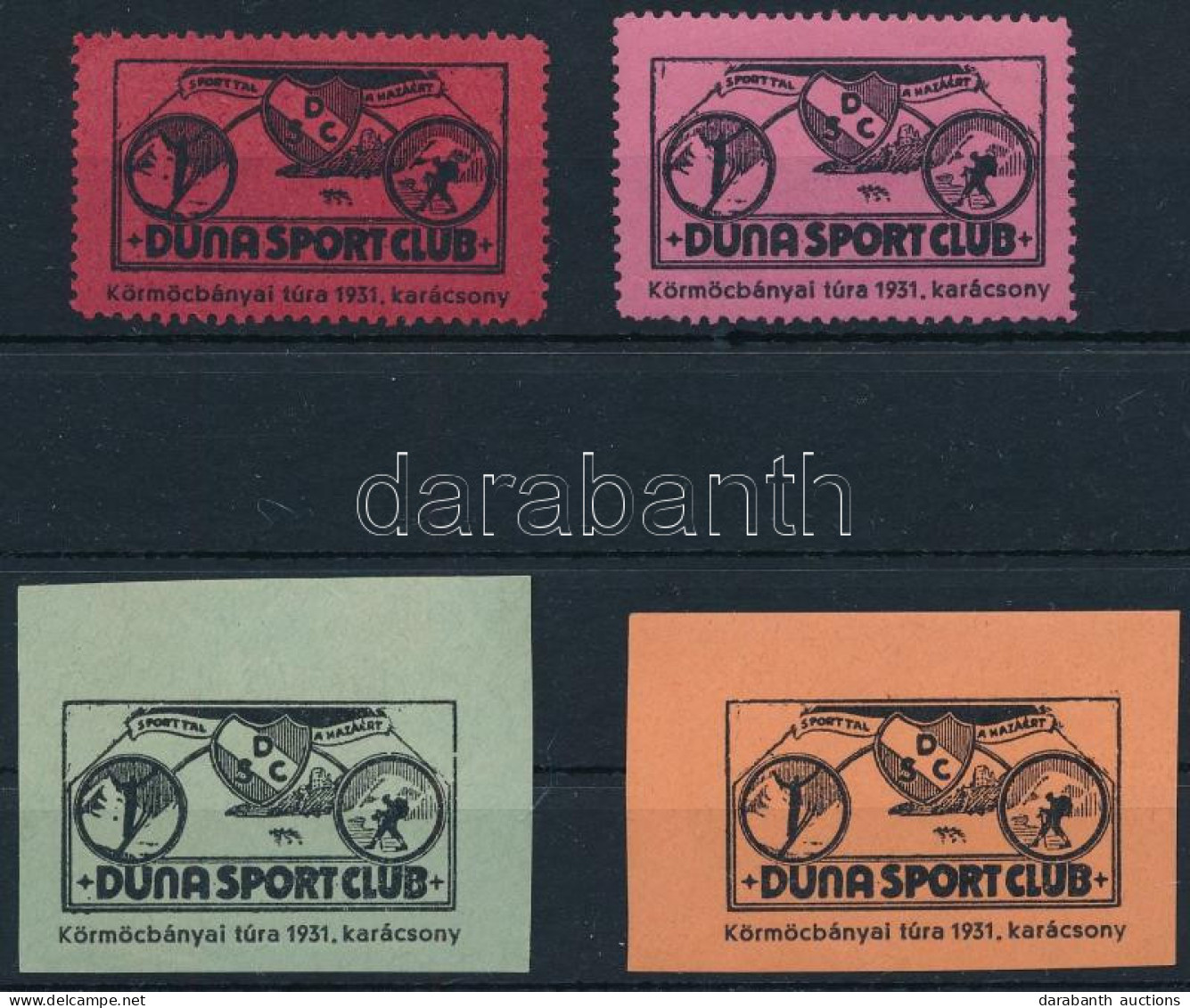 1931 Körmöczbányai Túra Duna Sport Club 4 Klf Levélzáró / Labels - Ohne Zuordnung