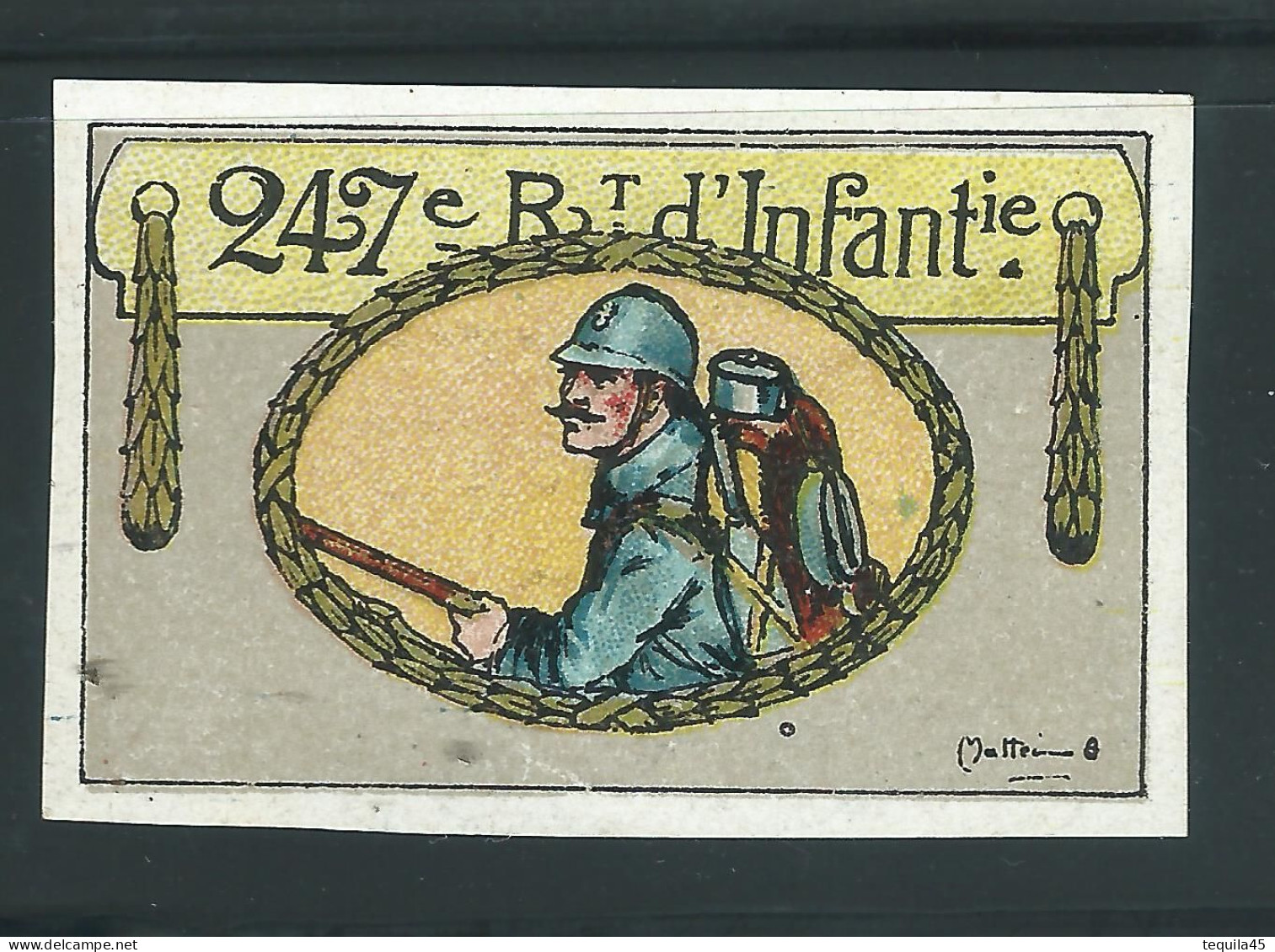 Rare : Vignette DELANDRE - France 247 éme Régt D'infanterie De Ligne - 1914 -18 WWI WW1 Poster Stamp - Erinnophilie