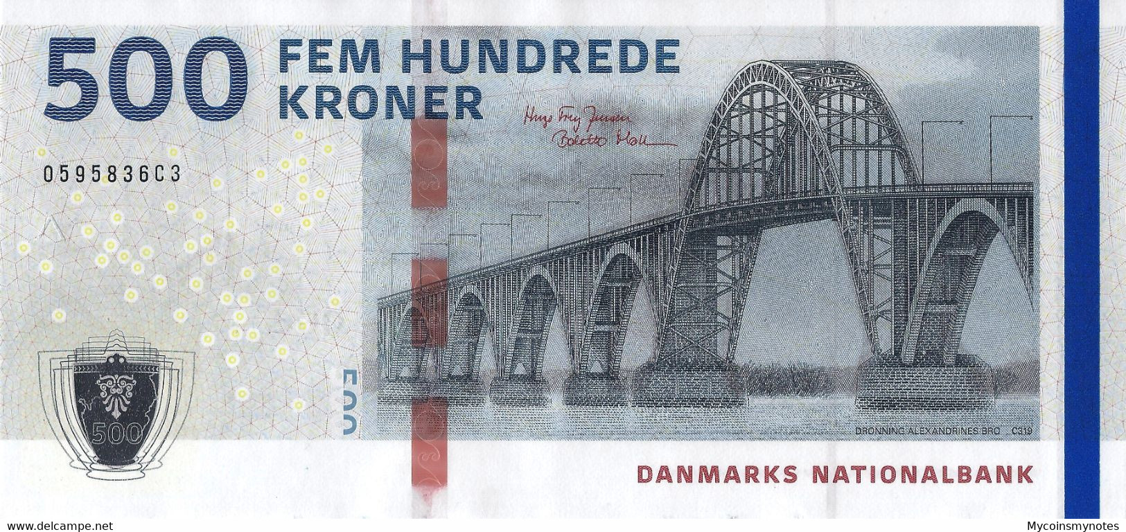 DENMARK 500 KRONER 2019 (2020) PNEW, New Signature, UNC  Signatures: Hugo Frey Jensen (Governor) & Bolette Møllers (Chie - Dinamarca