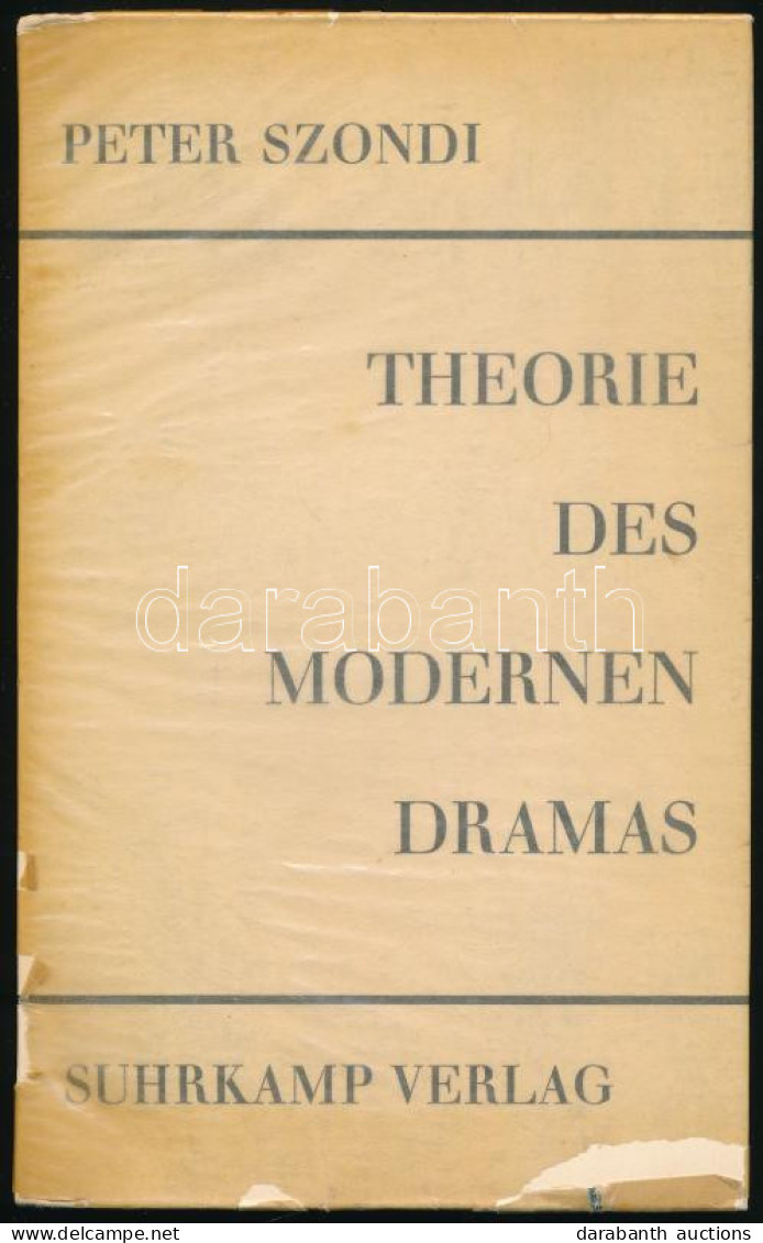[Szondi Péter] Peter Szondi: Theorie Des Modernen Dramas. [A Modern Dráma Elmélete]. DEDIKÁLT! Frankfurt A. M., 1956, Su - Zonder Classificatie