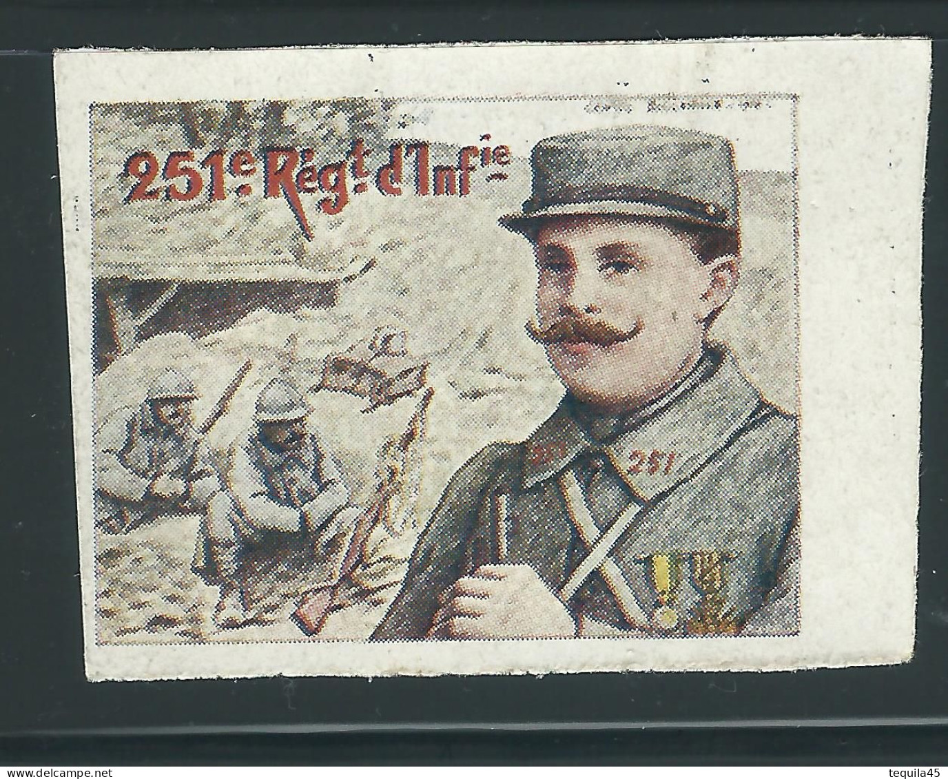 Rare : Vignette DELANDRE - France 251 éme Régt D'infanterie De Ligne - 1914 -18 WWI WW1 Poster Stamp - Erinnophilie