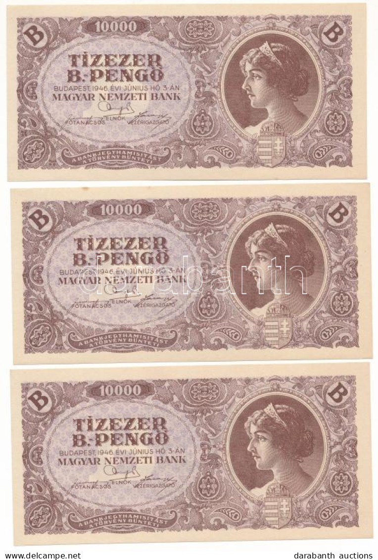 1946. 10.000BP (10x) T:AU / Hungary 1946. 10.000 Bilpengő (10x) C:AU Adamo P35 - Non Classificati