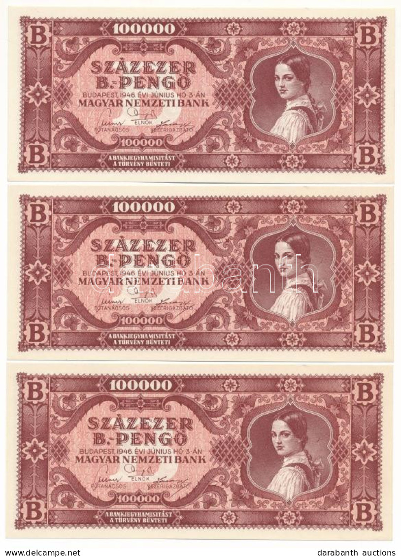 1946. 100.000BP (10x) T:AU / Hungary 1946. 100.000 Bilpengő (10x) C:AU Adamo P36 - Unclassified