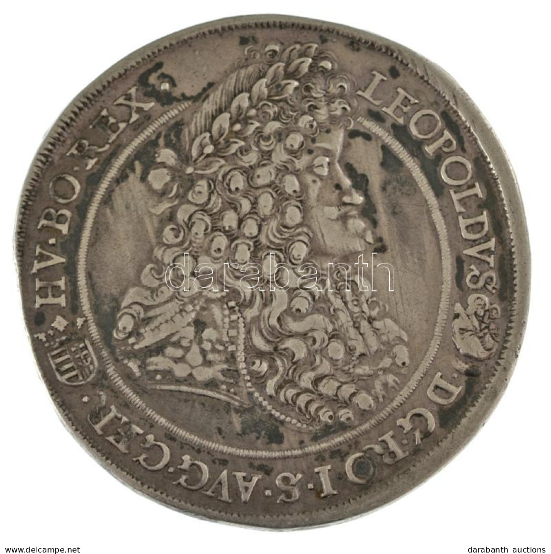 1692K-B Tallér Ag "I. Lipót" Körmöcbánya (28,34g) T:VF Patina / Hungary 1692K-B Thaler Ag "Leopold I" Kremnitz (28,34g)  - Non Classificati