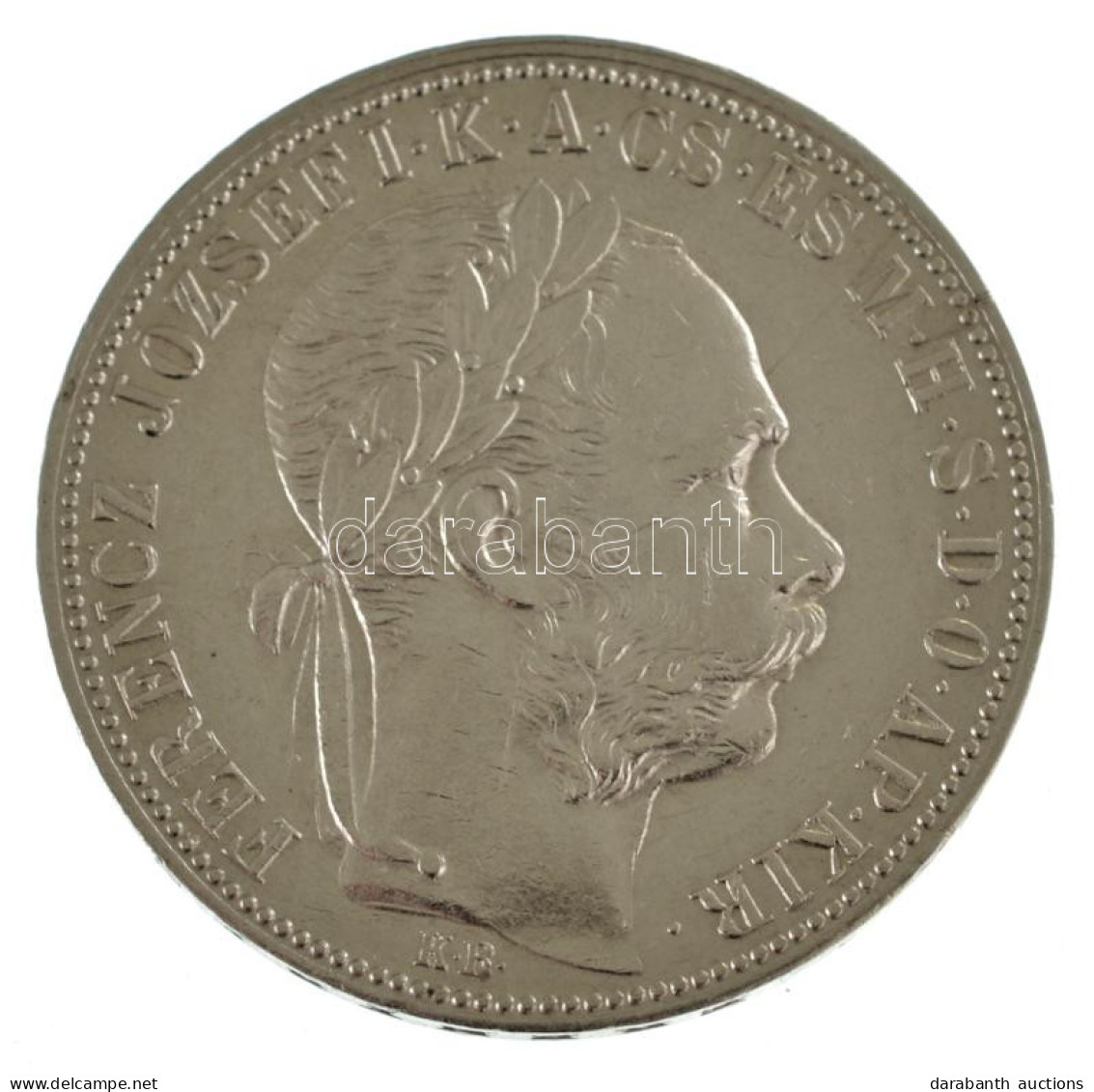 1885KB 1Ft Ag "Ferenc József / Barokk Címer" T:AU Apró Ph. / Hungary 1885KB 1 Forint Ag "Franz Joseph" Kremnitz C:AU Tin - Unclassified