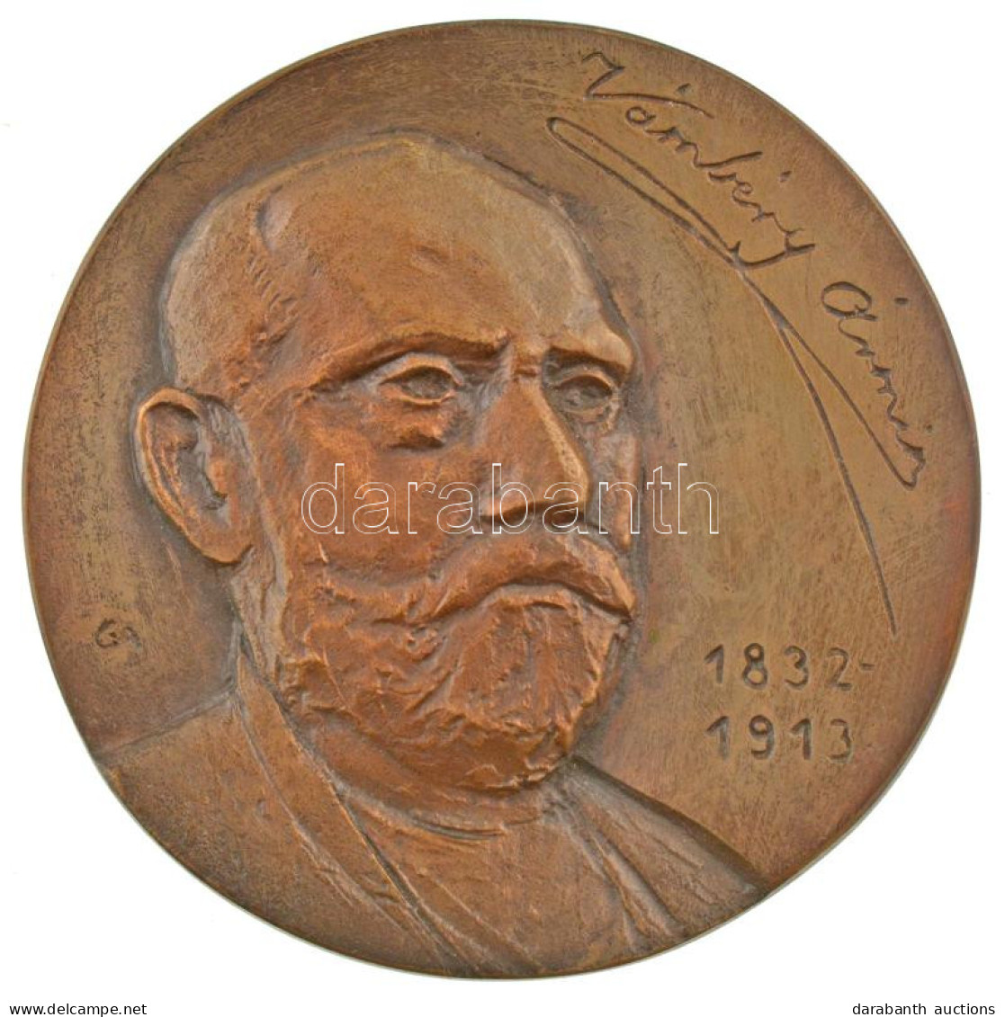 Gál András (1951-) 1982. "Vámbéry Ármin 1832-1913 / Kőrösi Csoma Társaság 1982" Nagyalakú Bronz Emlékplakett, Eredeti Dí - Unclassified