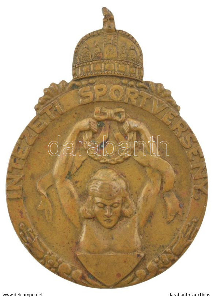 1935. "Magyar Királyi Zrínyi Ilona Tiszti Leánynevelő Intézet / Intézeti Sportverseny" Bronz Díjérem (59x42mm) T:XF Kis  - Non Classificati