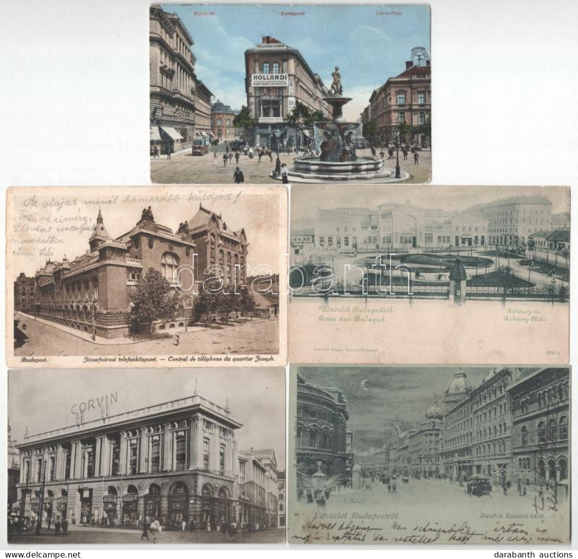 **, * BUDAPEST VIII. KERÜLET - 59 Db Régi Képeslap Albumban, Több érdekességgel / 59 Pre-1945 Hungarian Postcards From B - Non Classificati