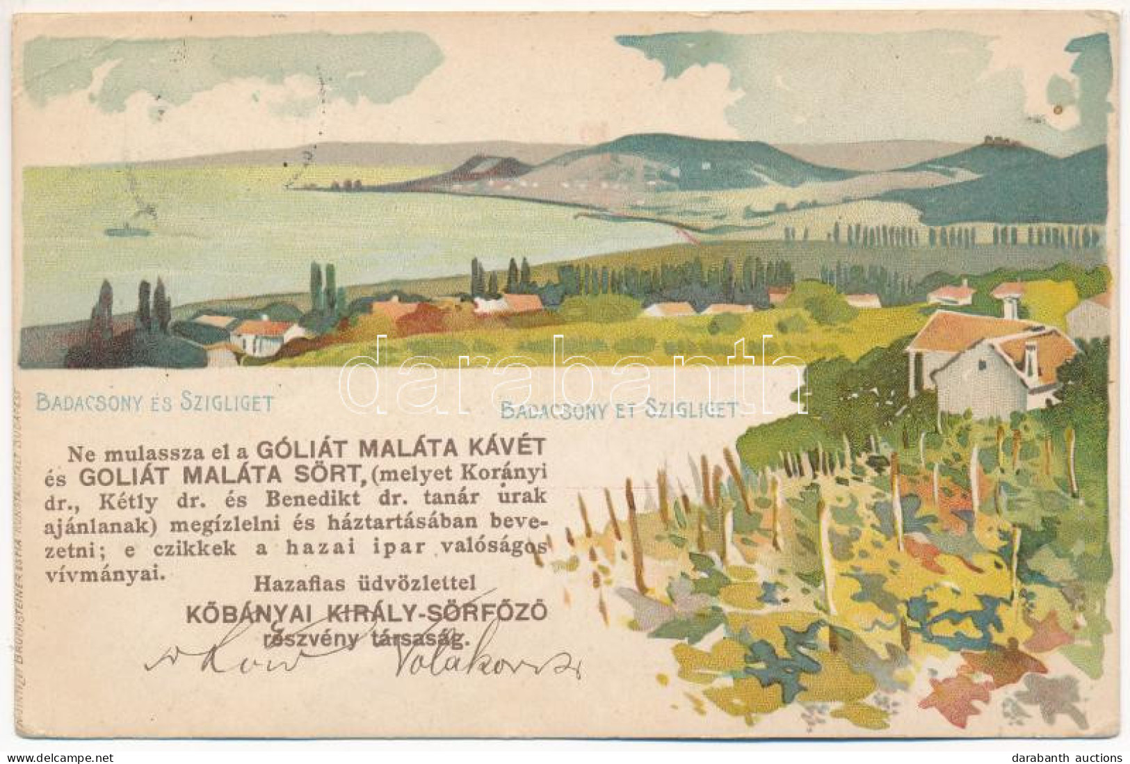 * T3 1900 Badacsony, Szigliget, Balaton. Bruchsteiner és Fia Litho (Rb) - Unclassified