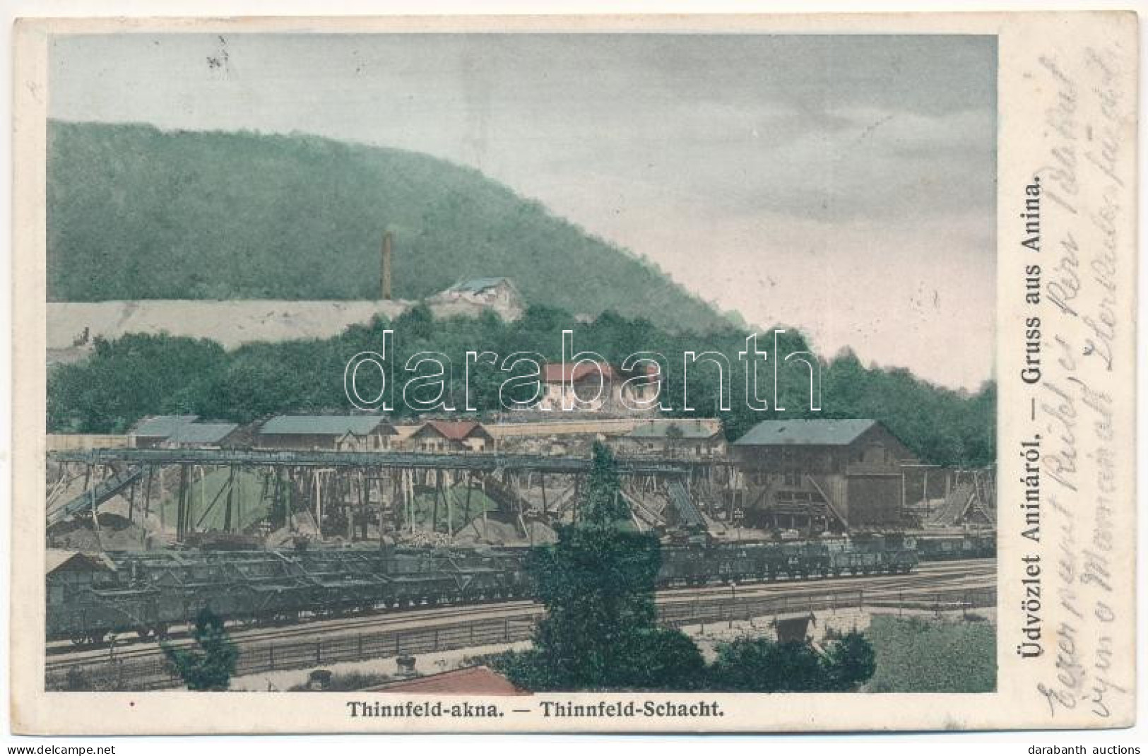 T2 1905 Anina, Stájerlakanina, Steierdorf, Staier; Thinnfeld Akna, Iparvasút, Gőzmozdony, Vonat. Hollschütz F. Kiadása / - Unclassified