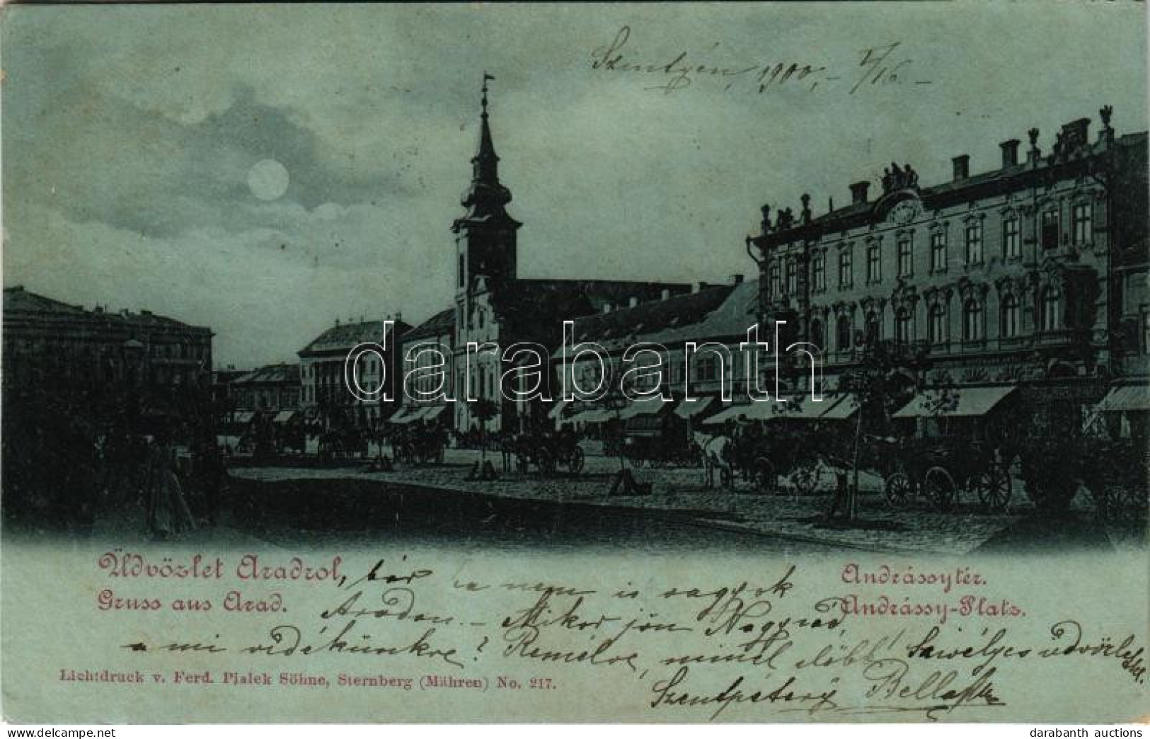 T4 1900 Arad, Andrássy Tér, Piac, üzletek / Square, Market, Shops (r) - Zonder Classificatie