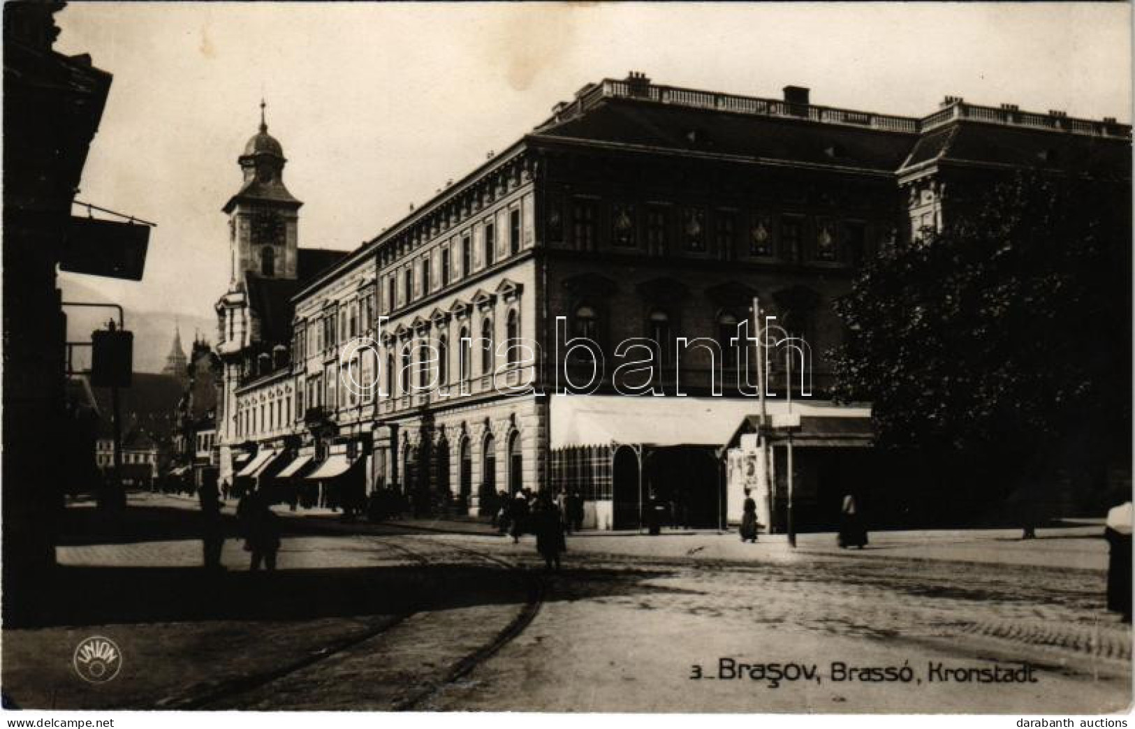 * T2 Brassó, Kronstadt, Brasov; Strada Principele Carol Cu "Transilvania" / Utcakép, Templom, Kávéház / Street, Church,  - Unclassified