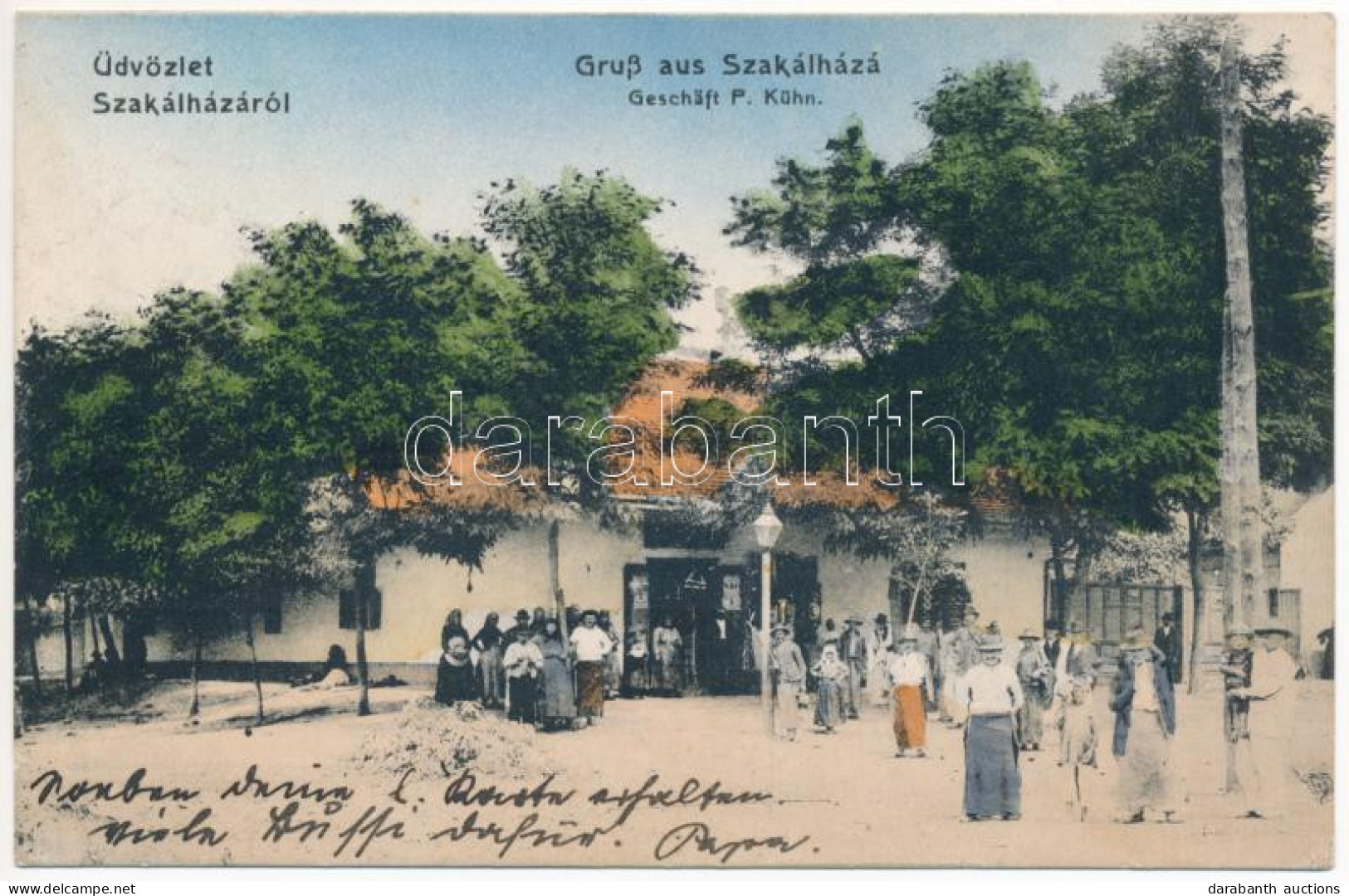 T2 1914 Szakálháza, Sacalaz; Kühn P. üzlete / Shop - Ohne Zuordnung