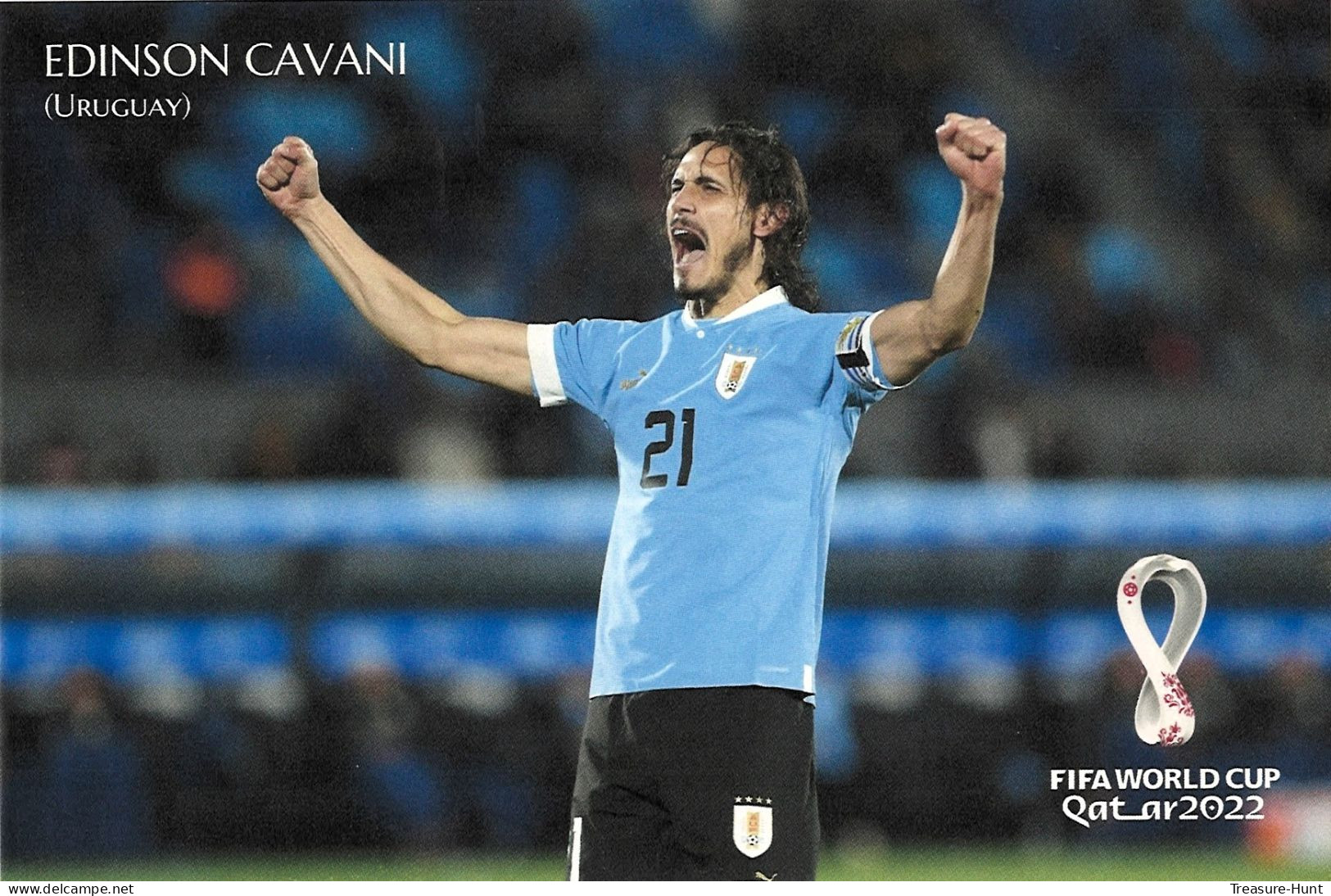 RARE Collector's Edition Picture POSTCARD - 2022 FIFA World Cup Soccer Football In Qatar - Uruguay Player Edinson Cavani - 2022 – Qatar