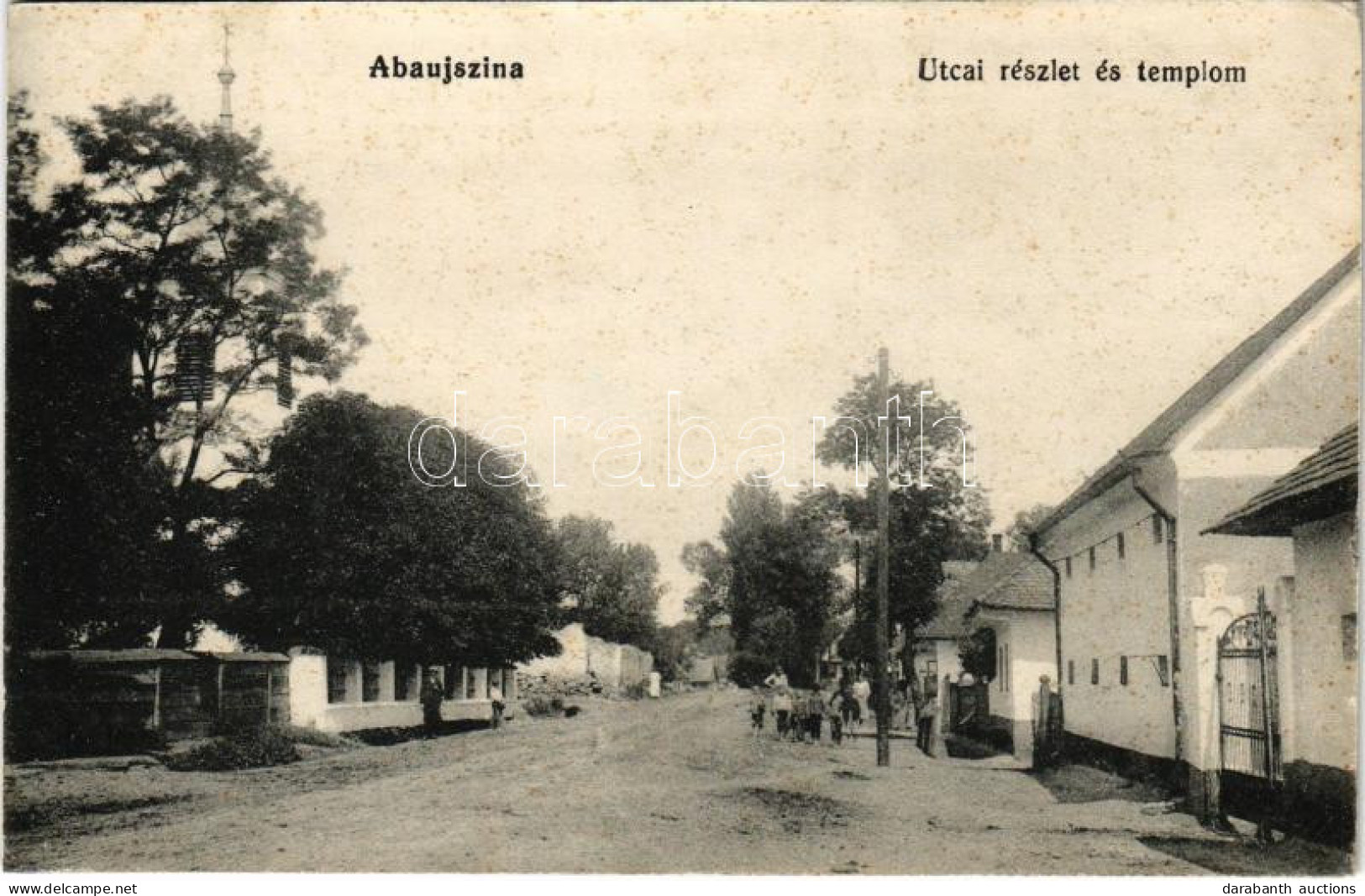 * T2 Abaújszina, Szina, Sena; Utca és Templom. Guttmann Samu Kiadása / Street And Church - Zonder Classificatie