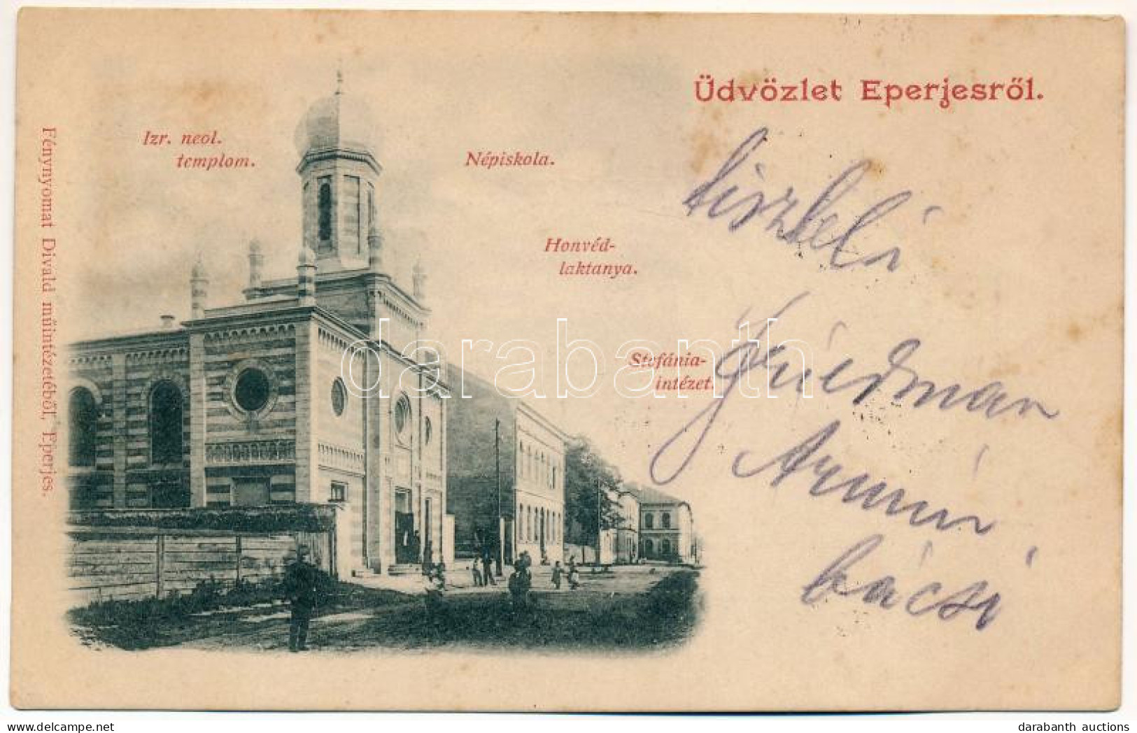 T2/T3 1899 (Vorläufer) Eperjes, Presov; Izraelita Neológ Templom, Zsinagóga, Népiskola, Honvéd Laktanya, Stefánia Intéze - Ohne Zuordnung