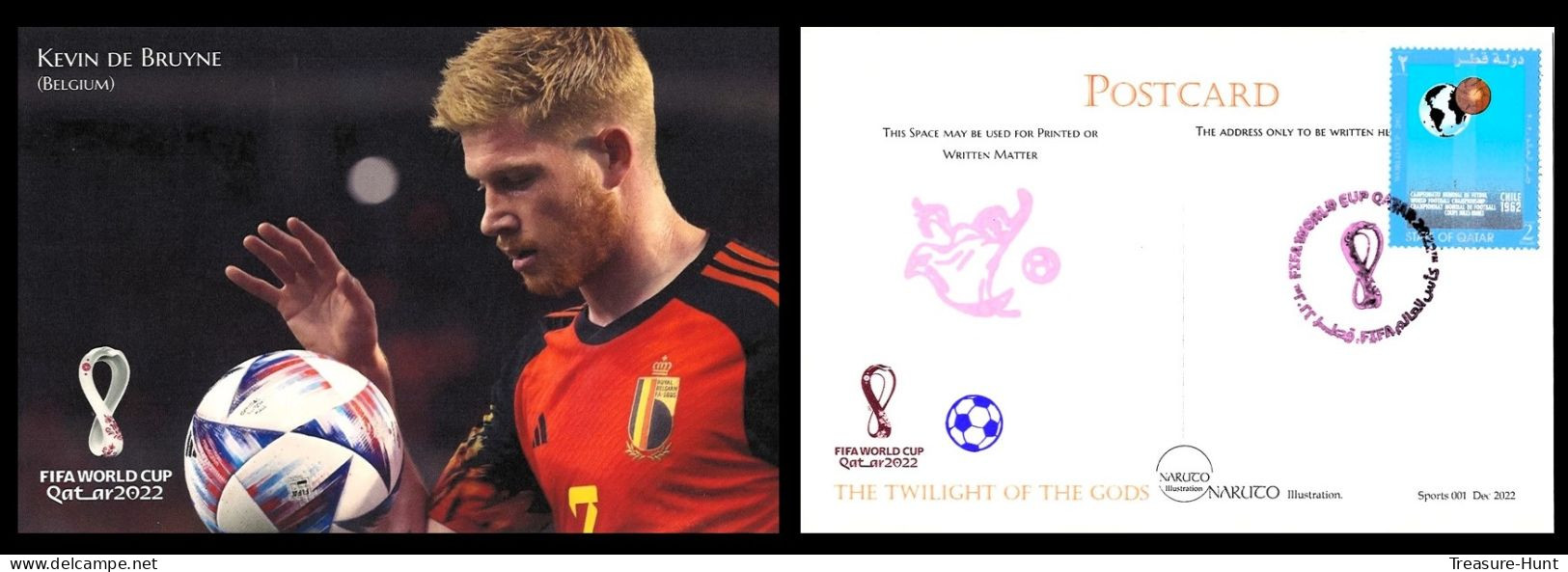 RARE Collector's Edition Picture POSTCARD, 2022 FIFA World Cup Soccer Football In Qatar, Belgium Player Kevin De Bruyne - 2022 – Qatar