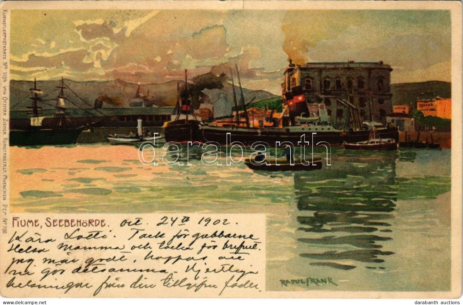 T2 1902 Fiume, Rijeka; Seebehörde / Maritime Administration. Kuenstlerpostkarte No. 1134. Von Ottmar Zieher Litho S: Rao - Sin Clasificación