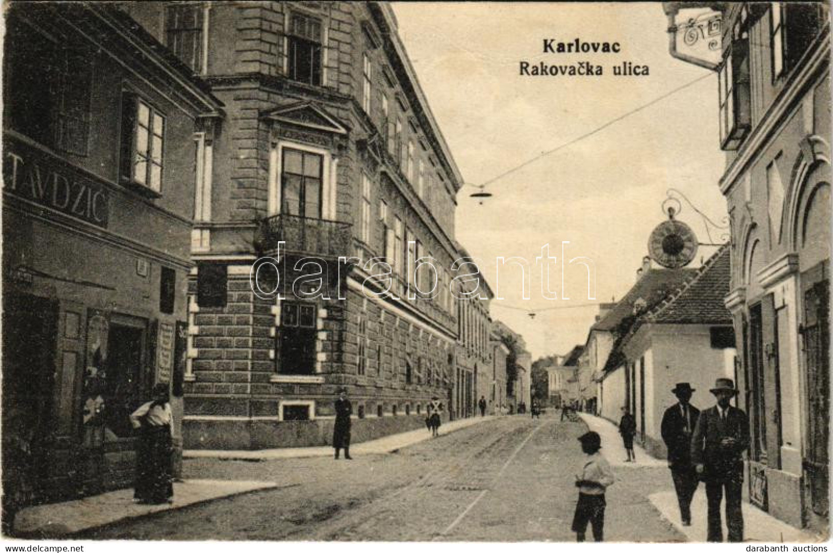 T2/T3 1915 Károlyváros, Karlovac; Rakovacka Ulica / Utca, üzlet / Street, Shops (EK) - Zonder Classificatie