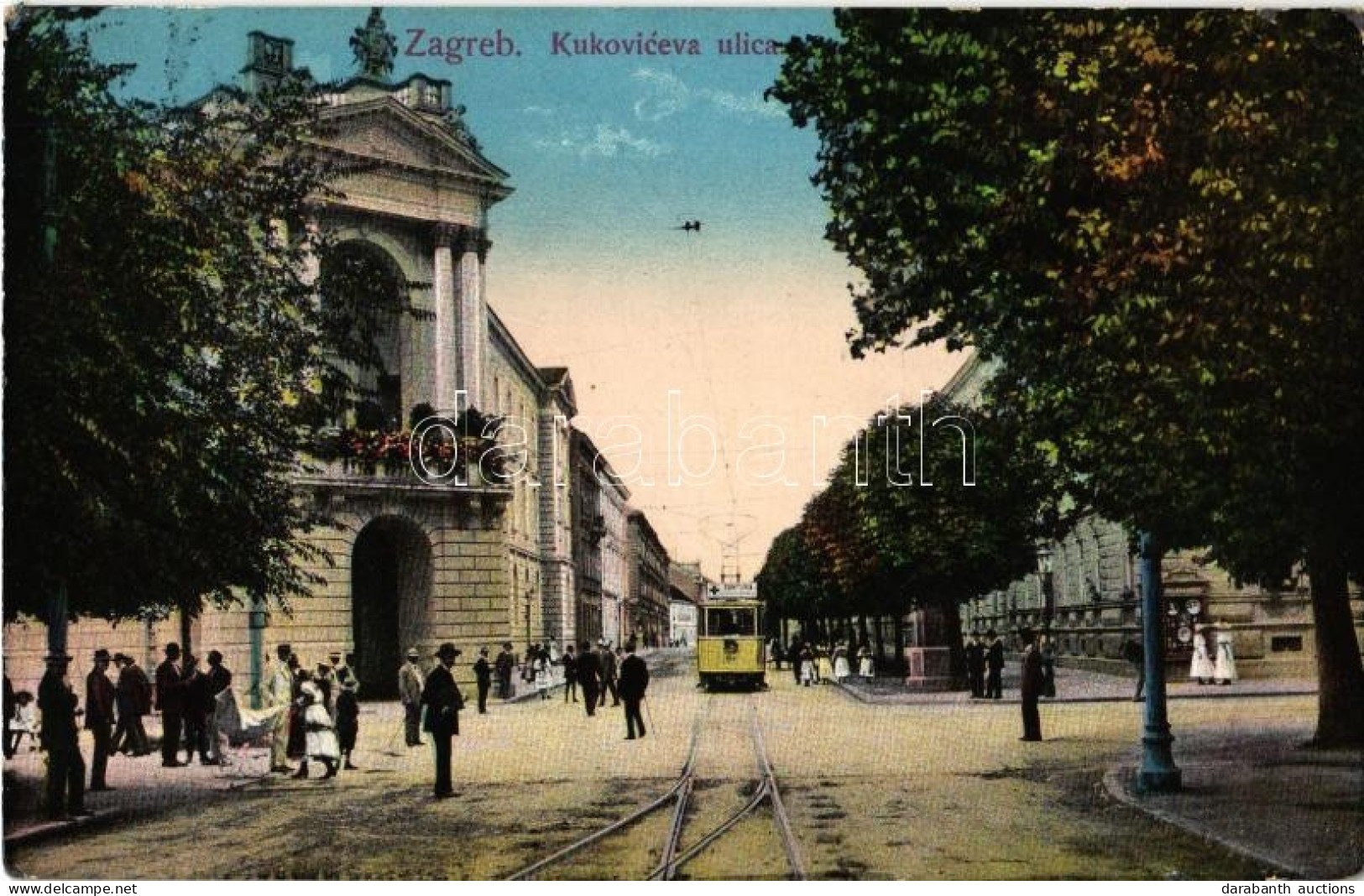 T2/T3 1913 Zágráb, Zagreb; Kukoviceva Ulica / Street View With Tram, Vranyczany Palace (EK) - Unclassified